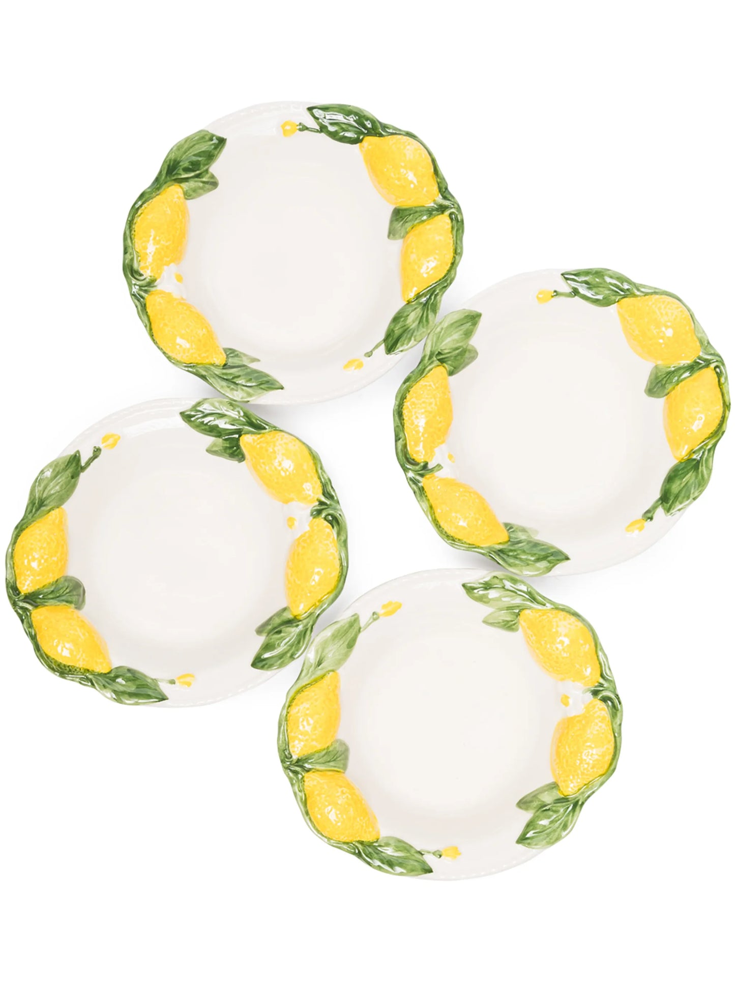 Lemon ceramic plate set of four (19cm)