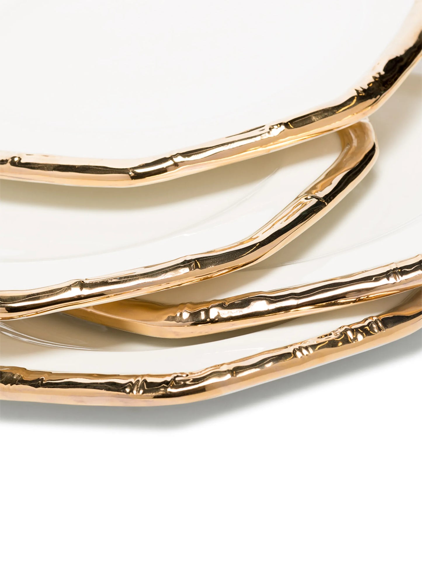 Bamboo set of four ceramic plates (27cm)