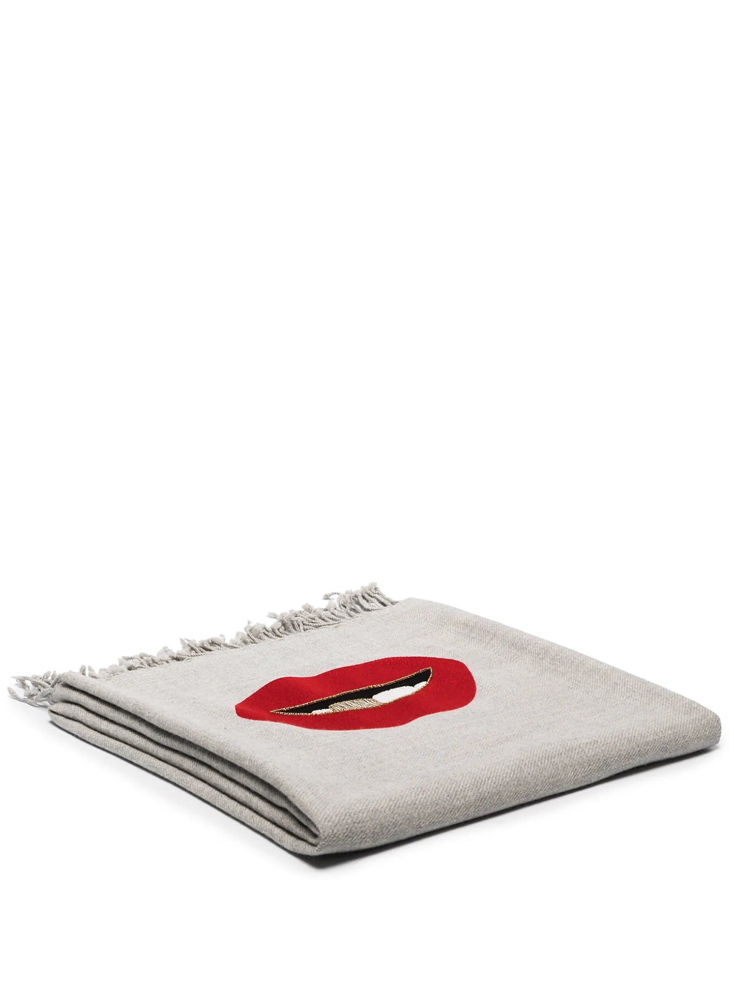 Lips bead-embellished throw