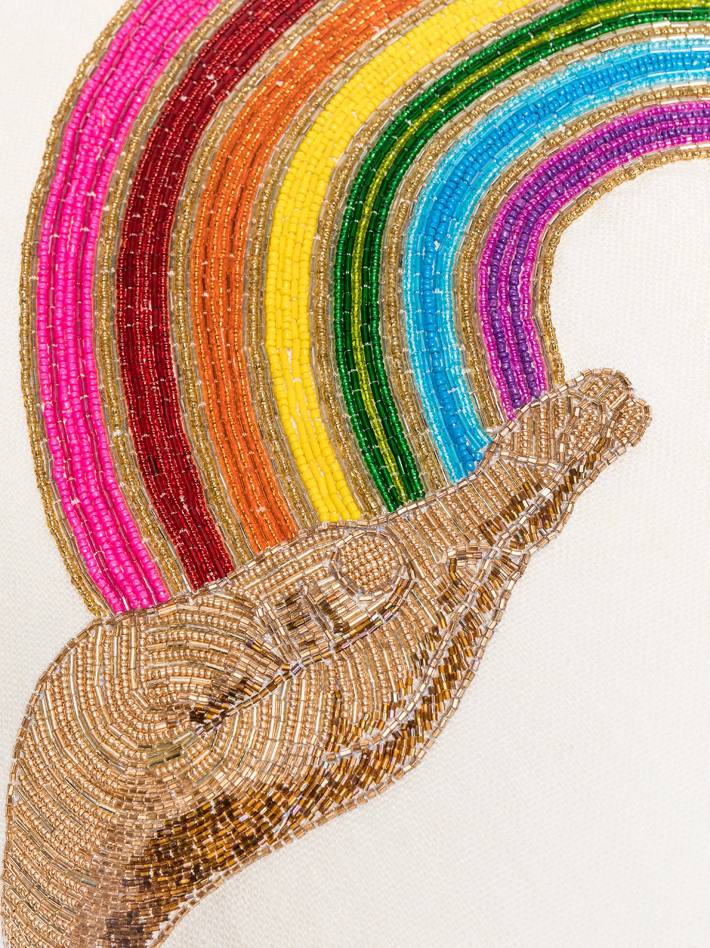 Rainbow Hand beaded pillow