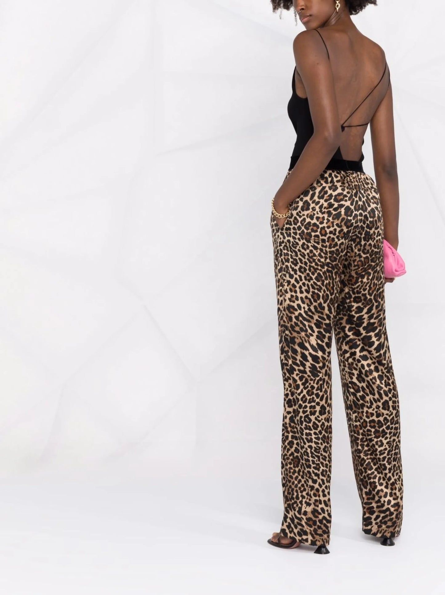 leopard-print straight-leg trousers