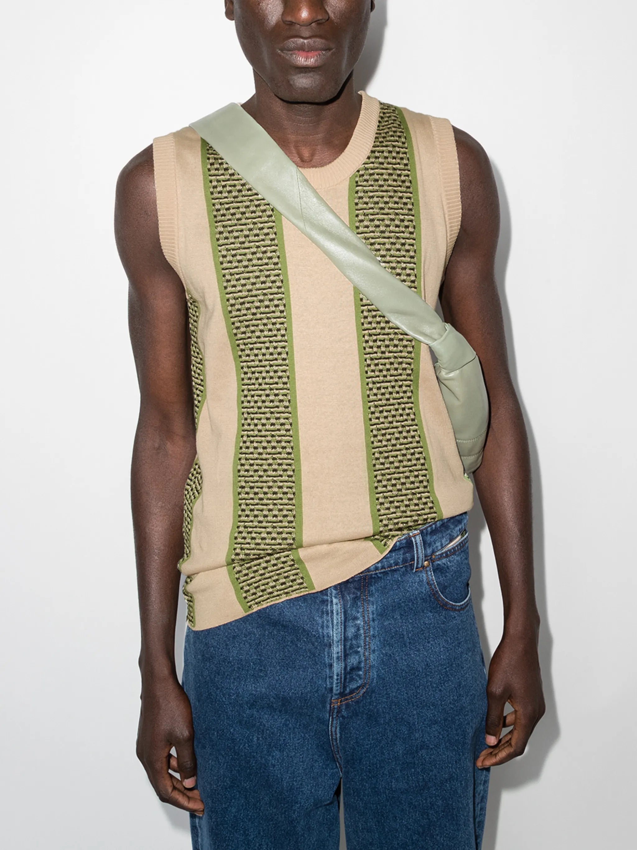 striped knitted vest
