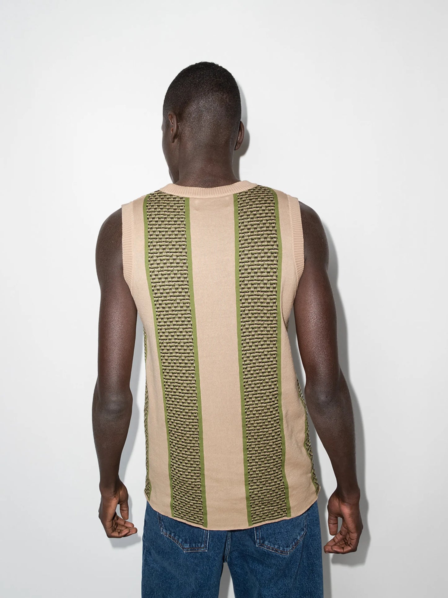 striped knitted vest