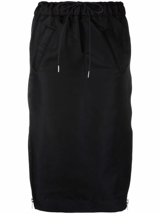 contrast-panel pleated skirt