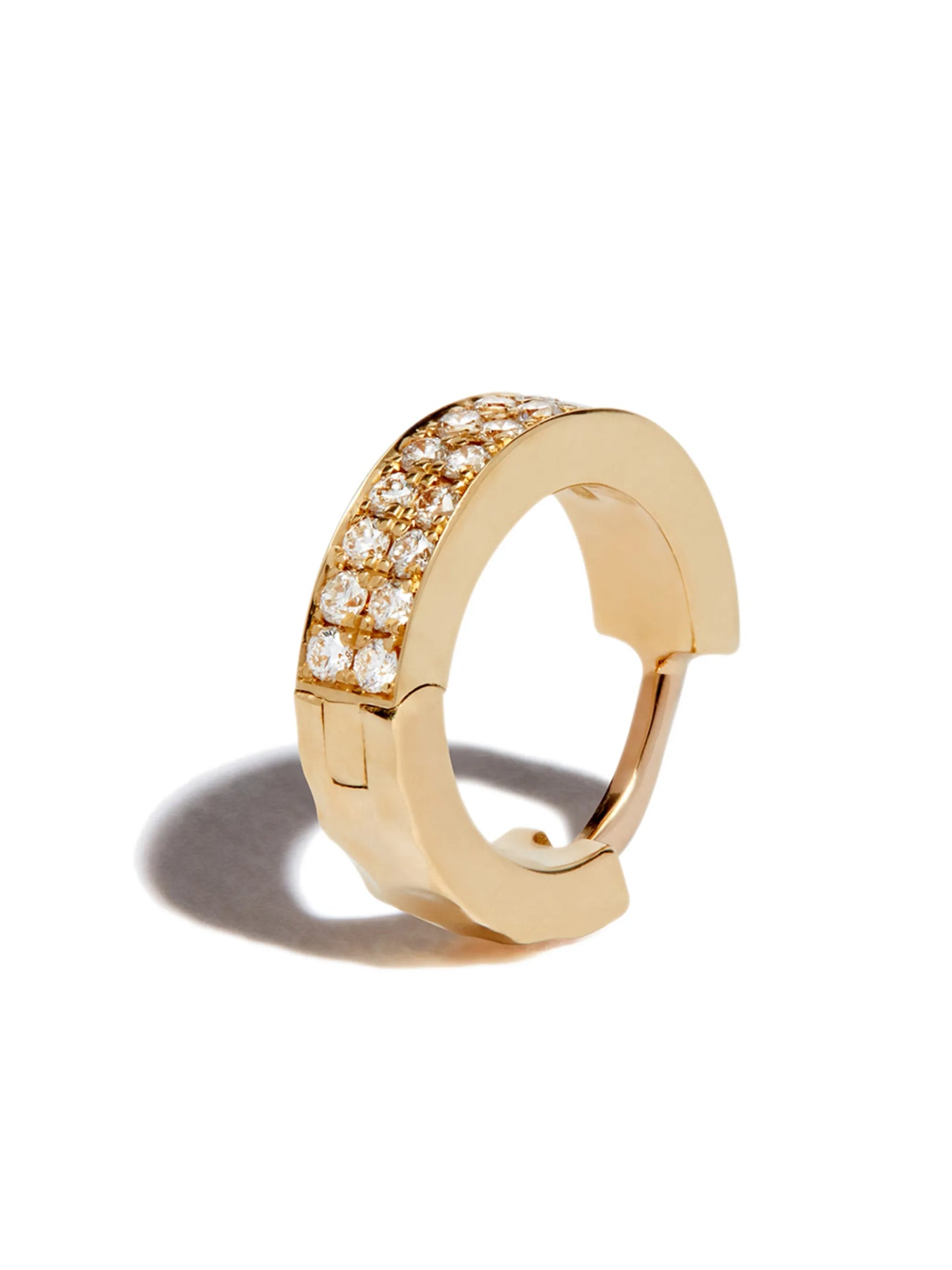 18kt yellow gold Aspect diamond hoop earring