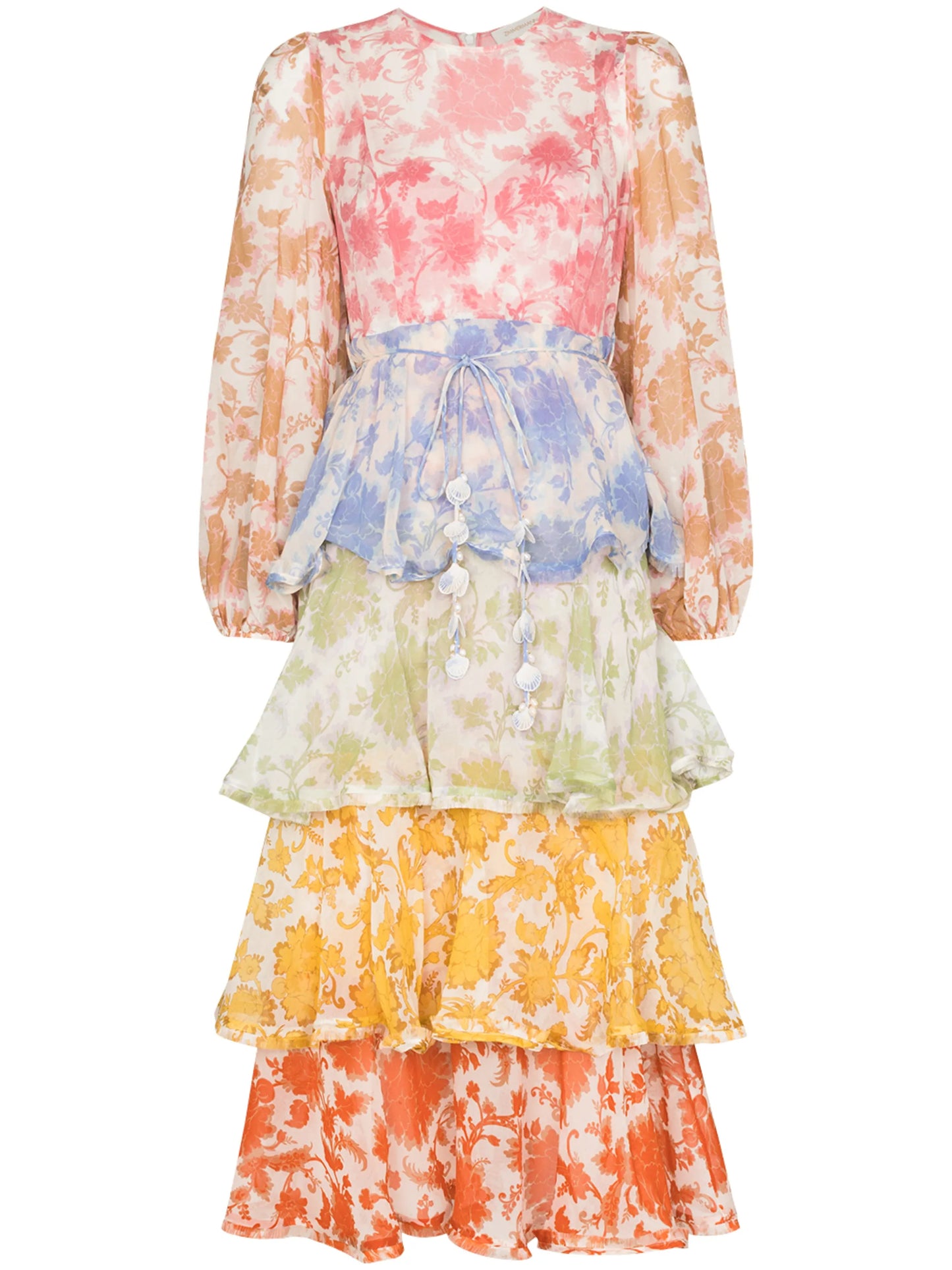 Postcard floral-print tiered dress