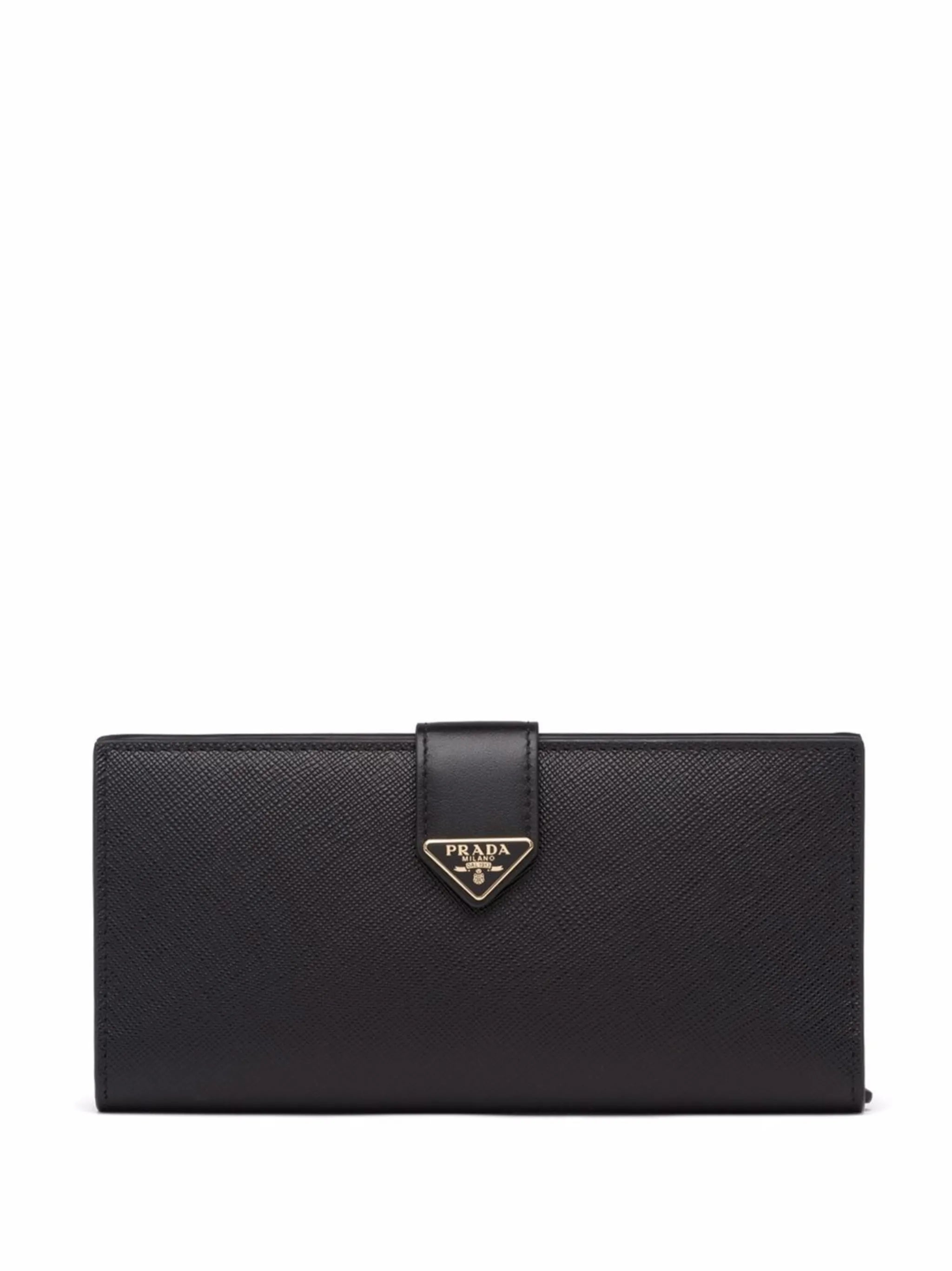 logo-plaque leather wallet