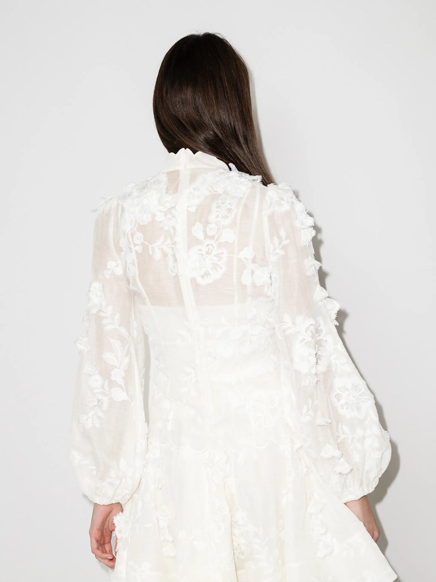 3D petals sheer blouse