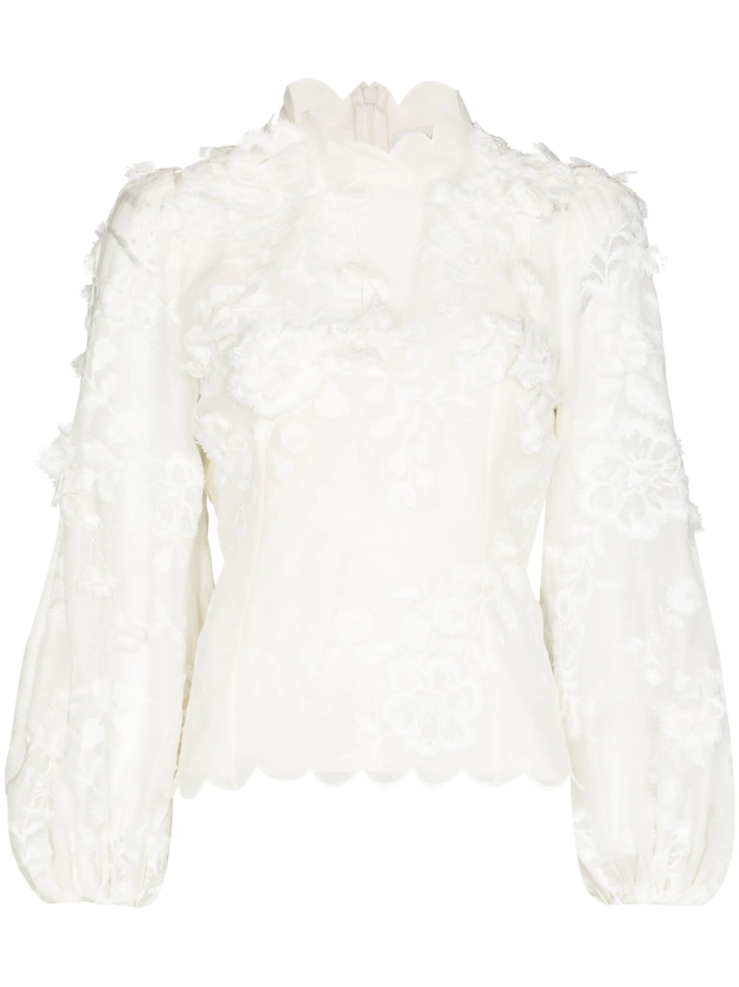 3D petals sheer blouse