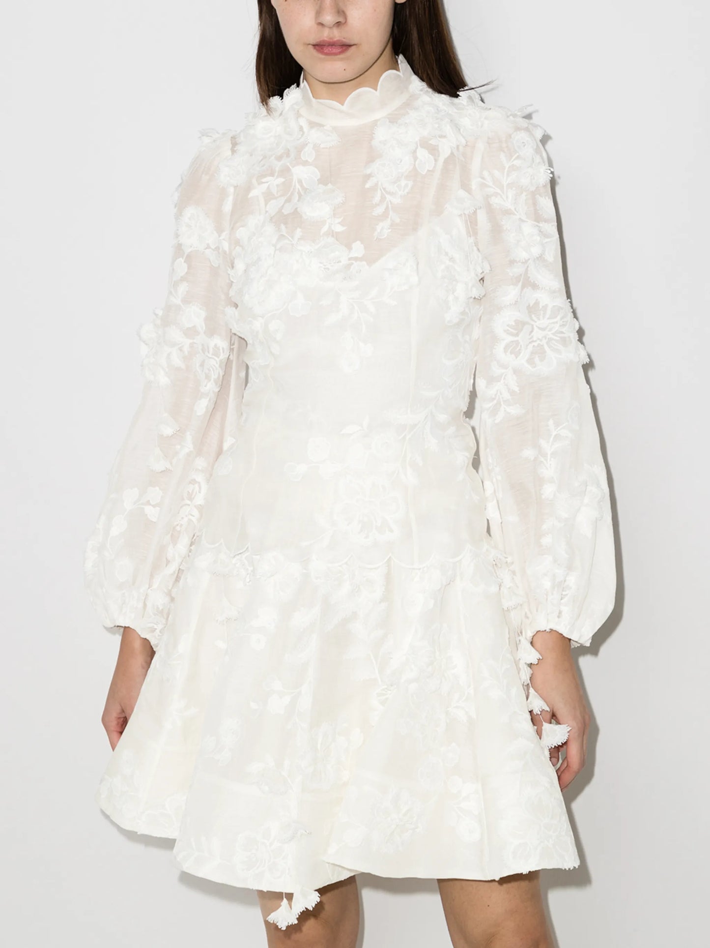 3D petals sheer blouse