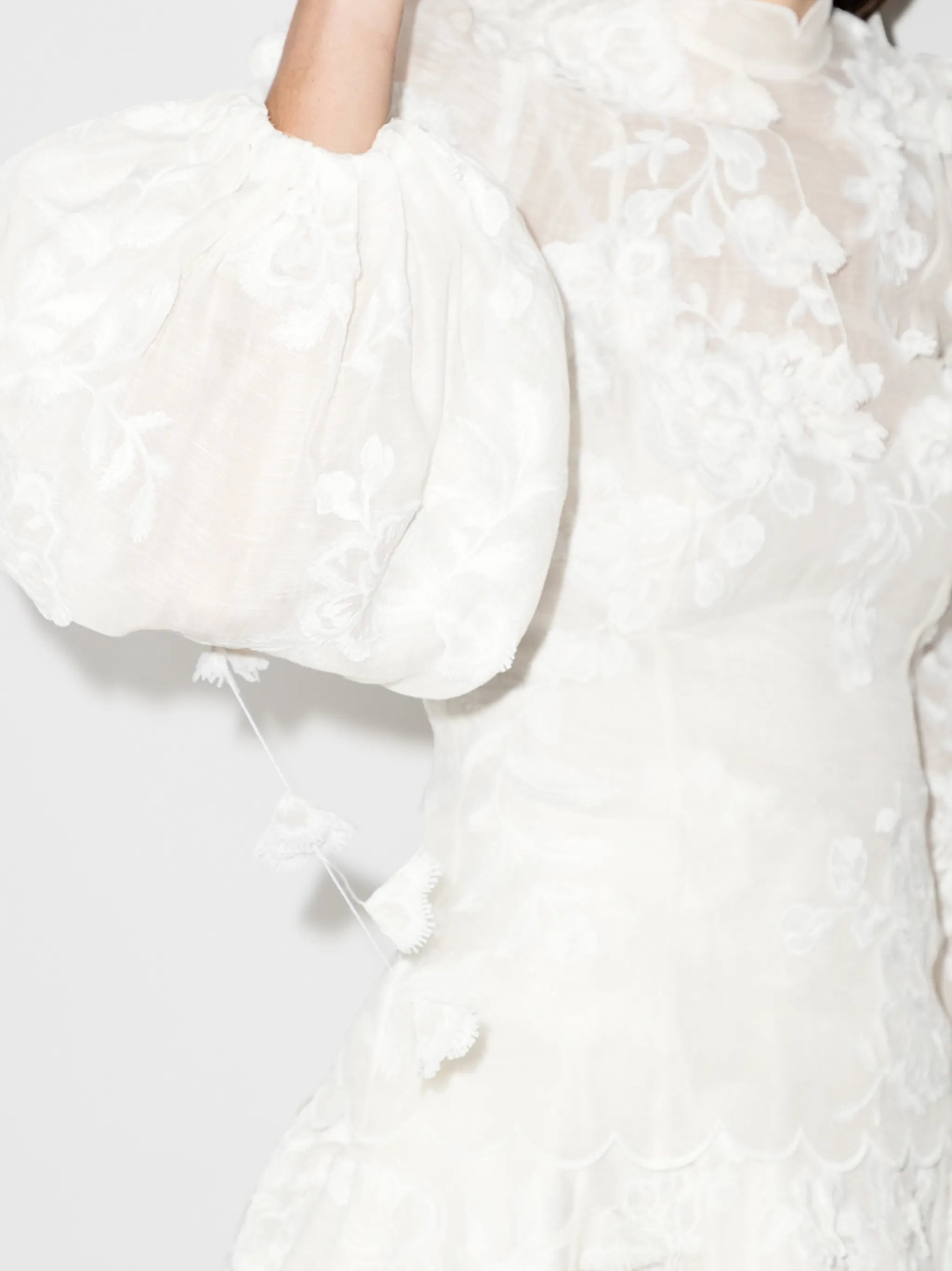 3D petals sheer blouse