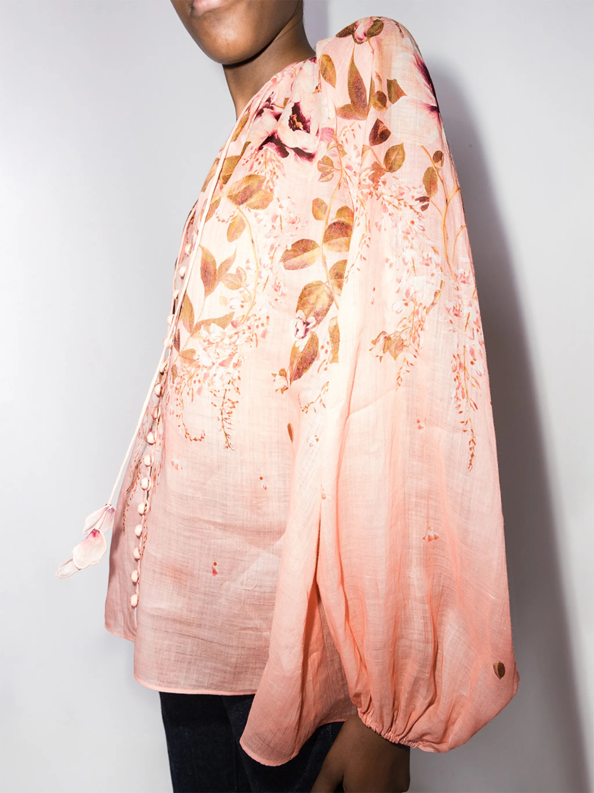 Rosa floral-print linen blouse