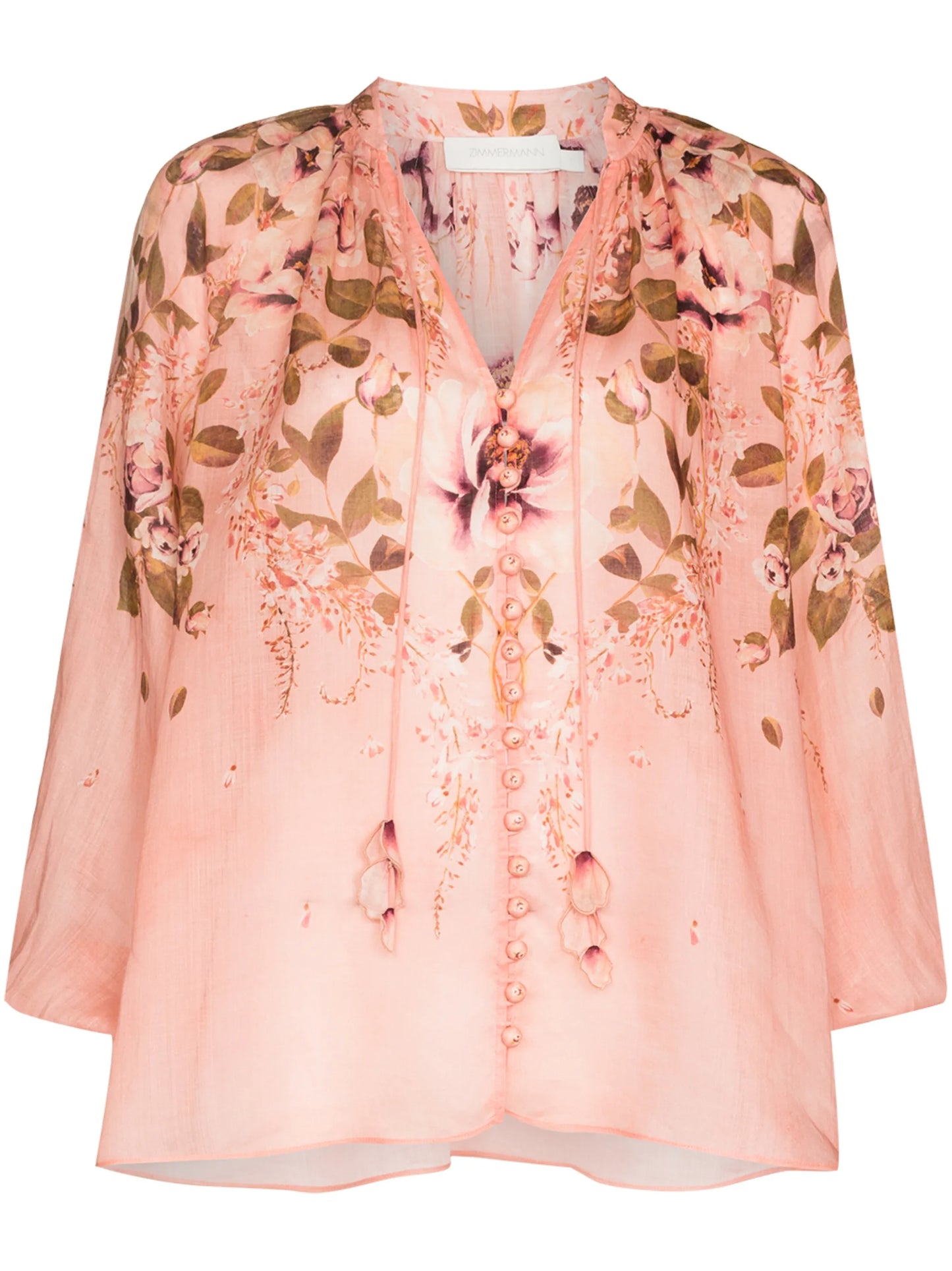 Rosa floral-print linen blouse
