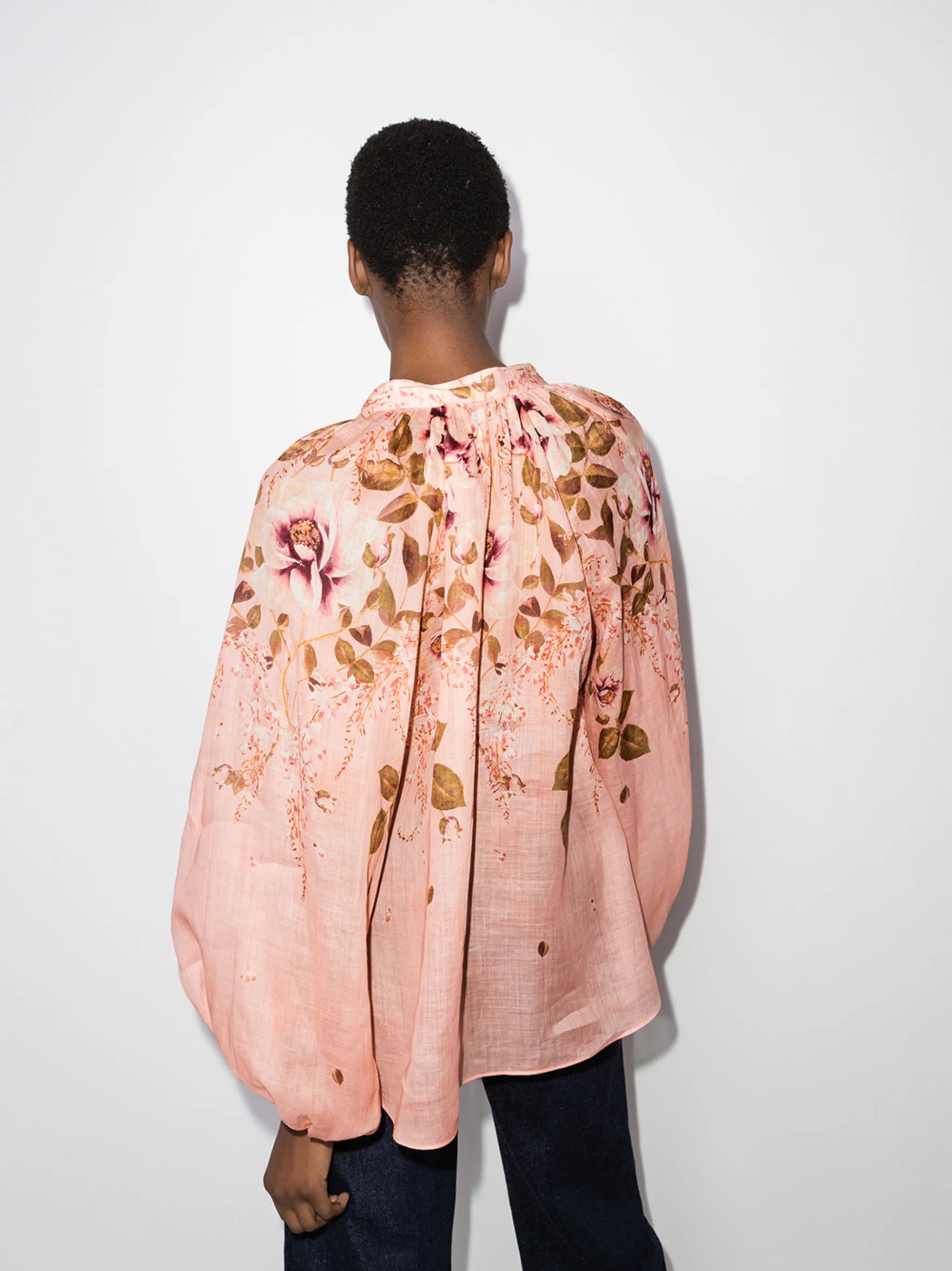 Rosa floral-print linen blouse