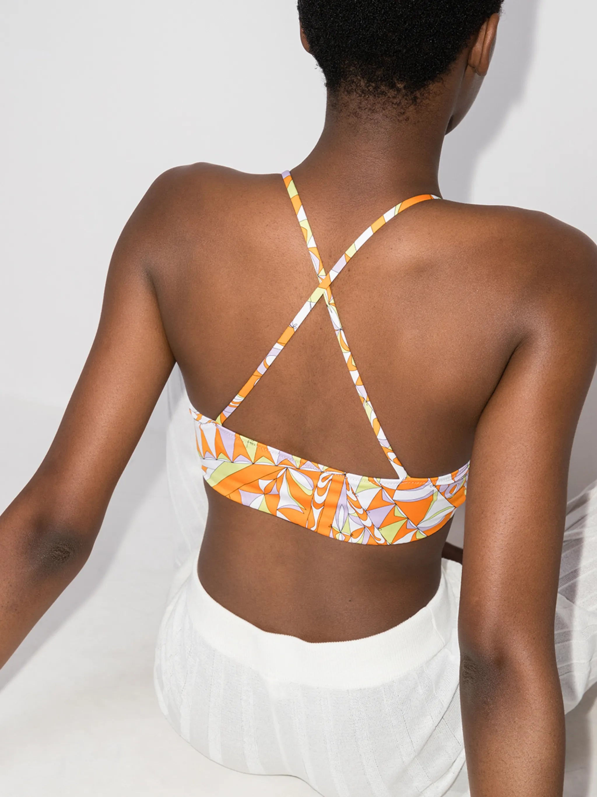 Bandierine-print bikini top