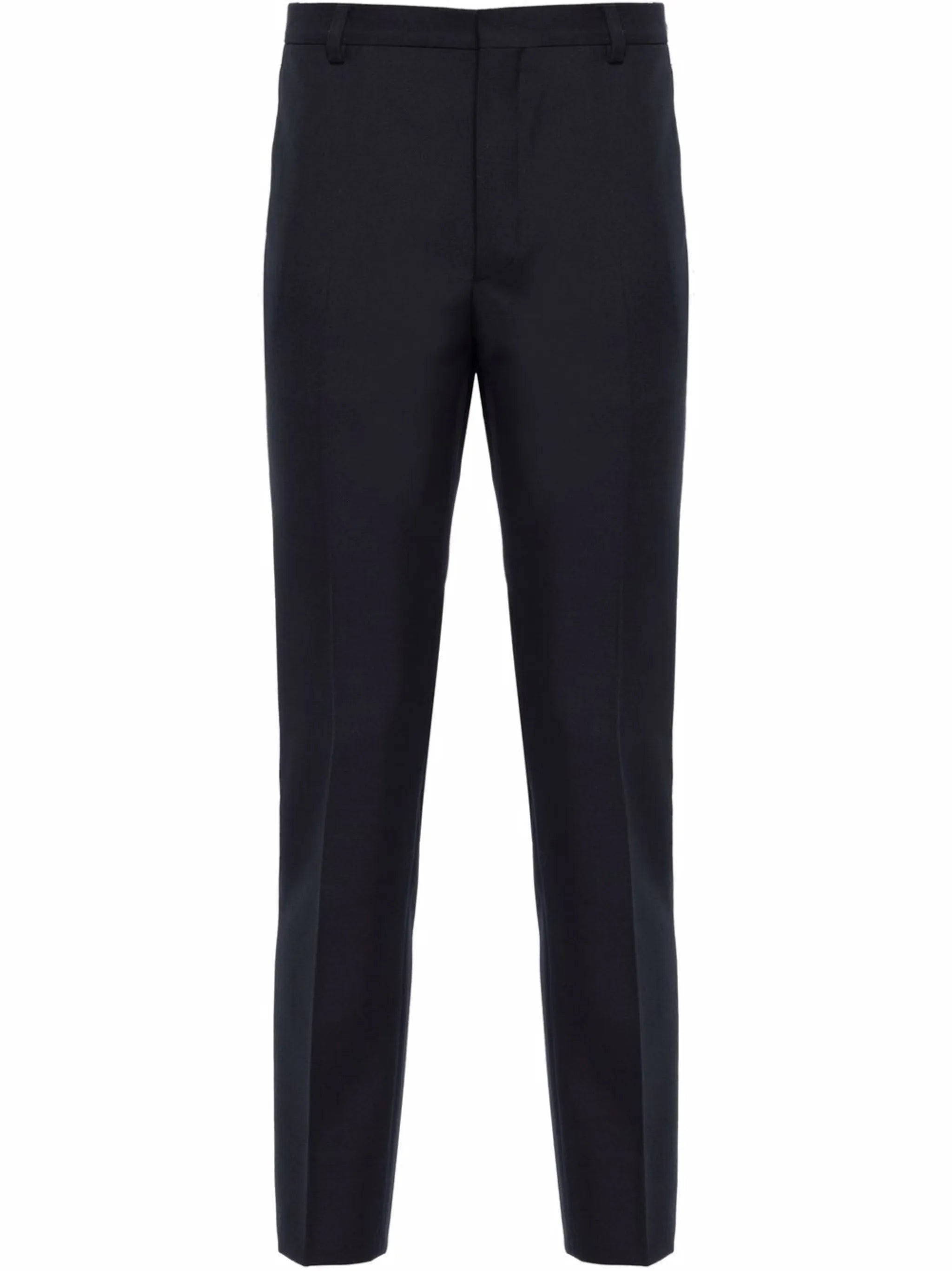 pressed-crease tailored trousers