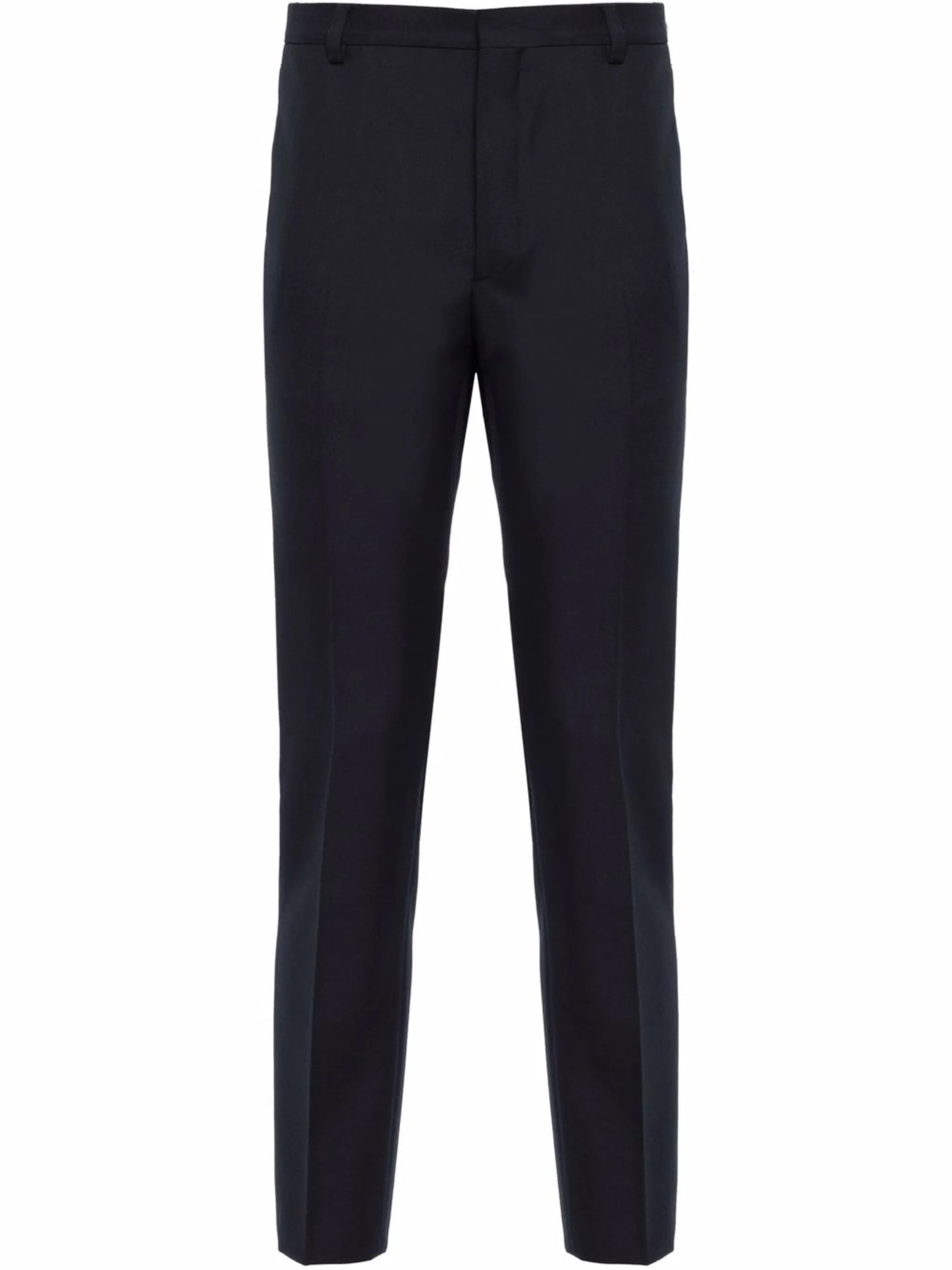 pressed-crease tailored trousers