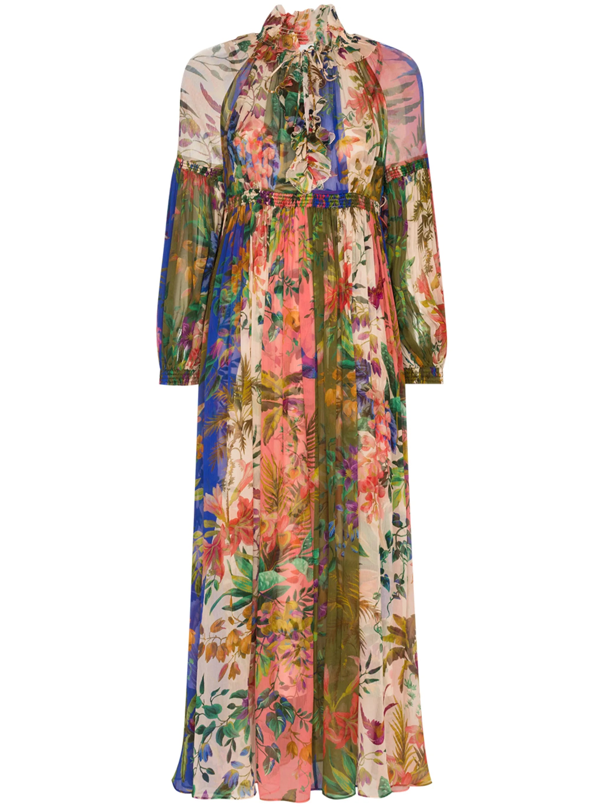 tropical lantern georgette dress