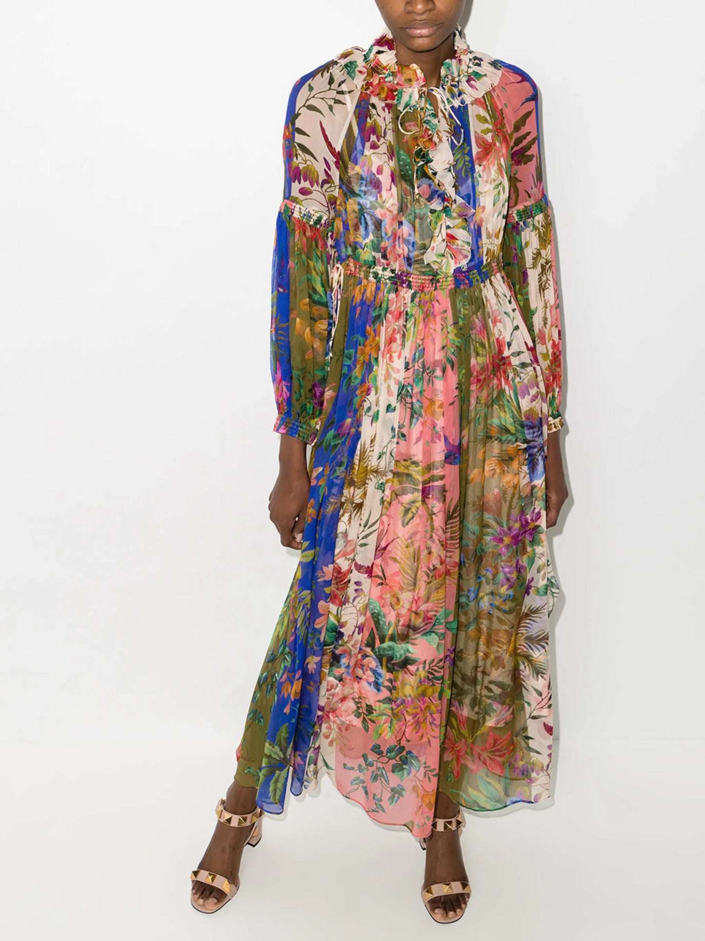 tropical lantern georgette dress