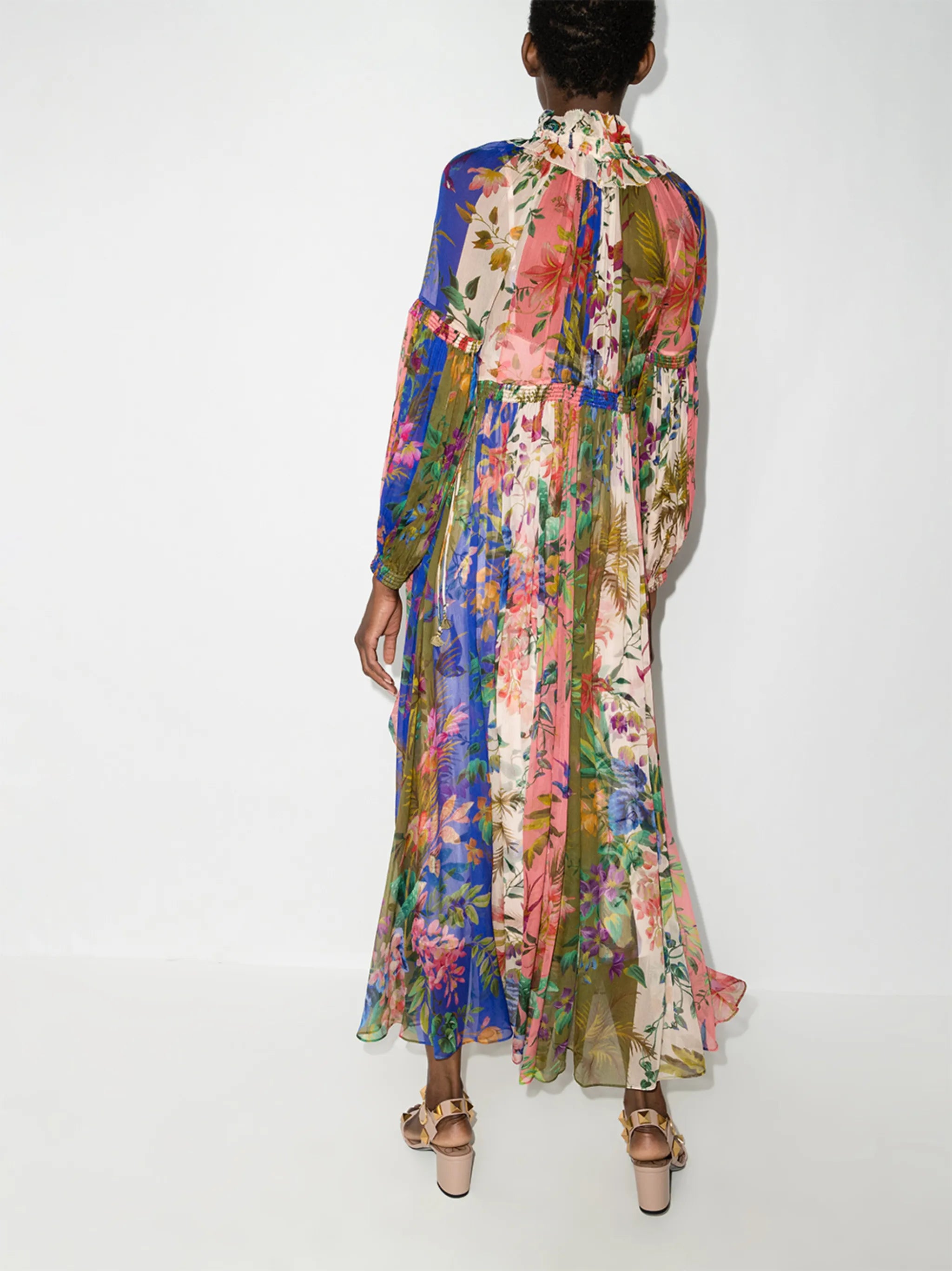 tropical lantern georgette dress