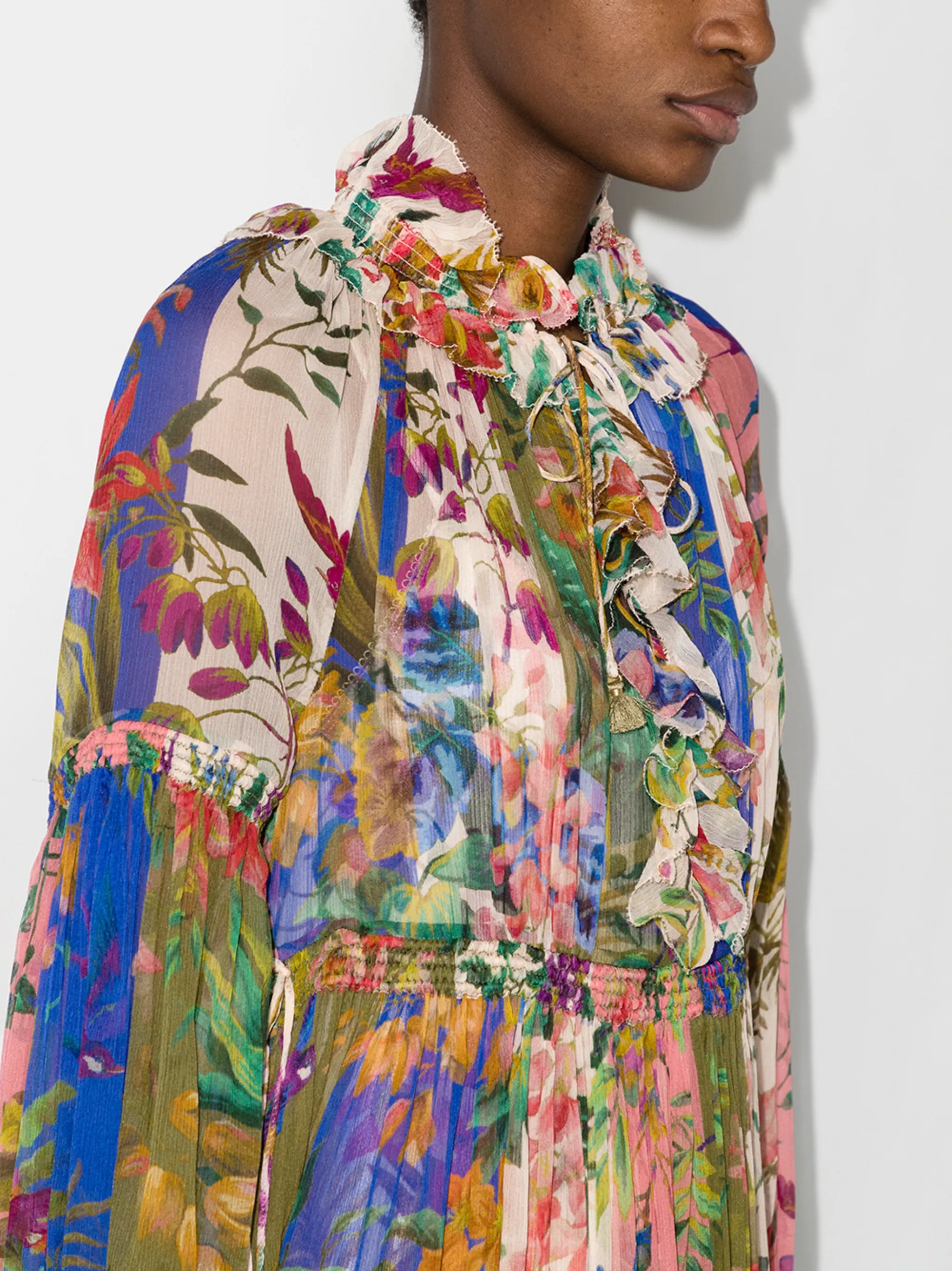tropical lantern georgette dress