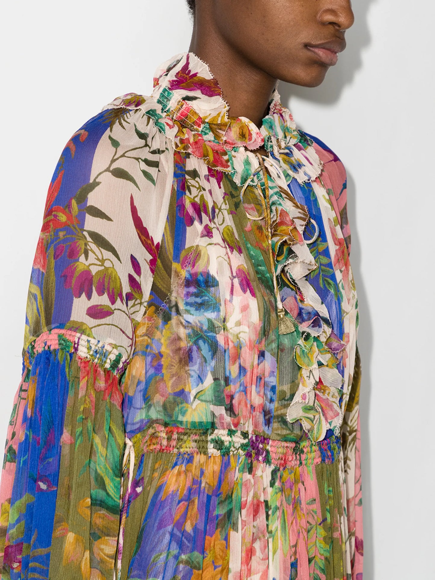 tropical lantern georgette dress