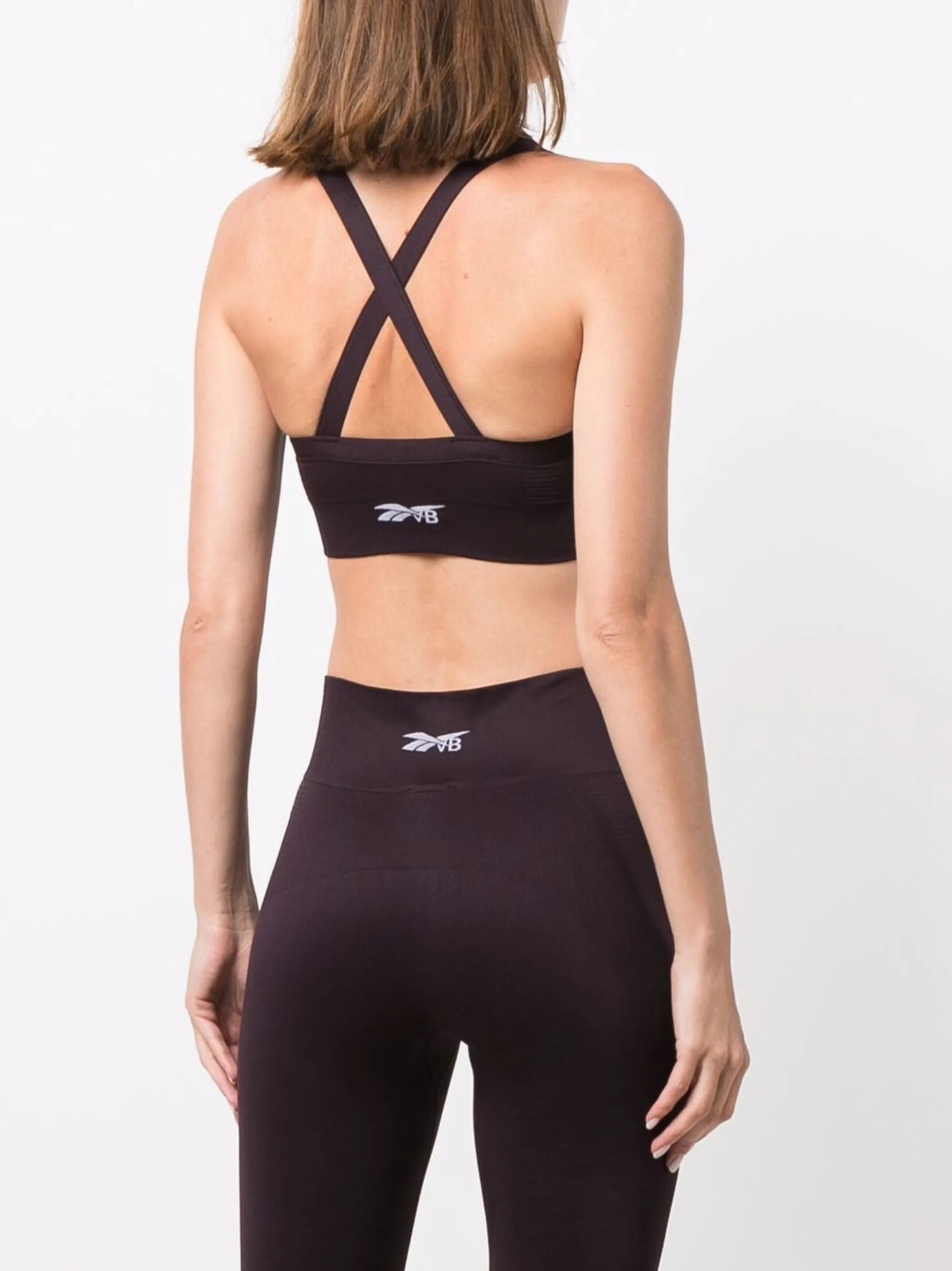 jacquard-logo sports bra