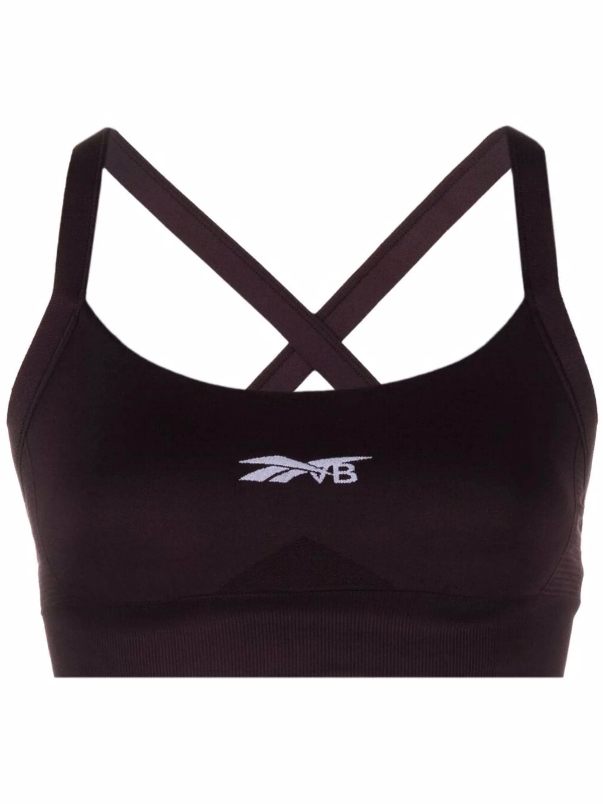 jacquard-logo sports bra