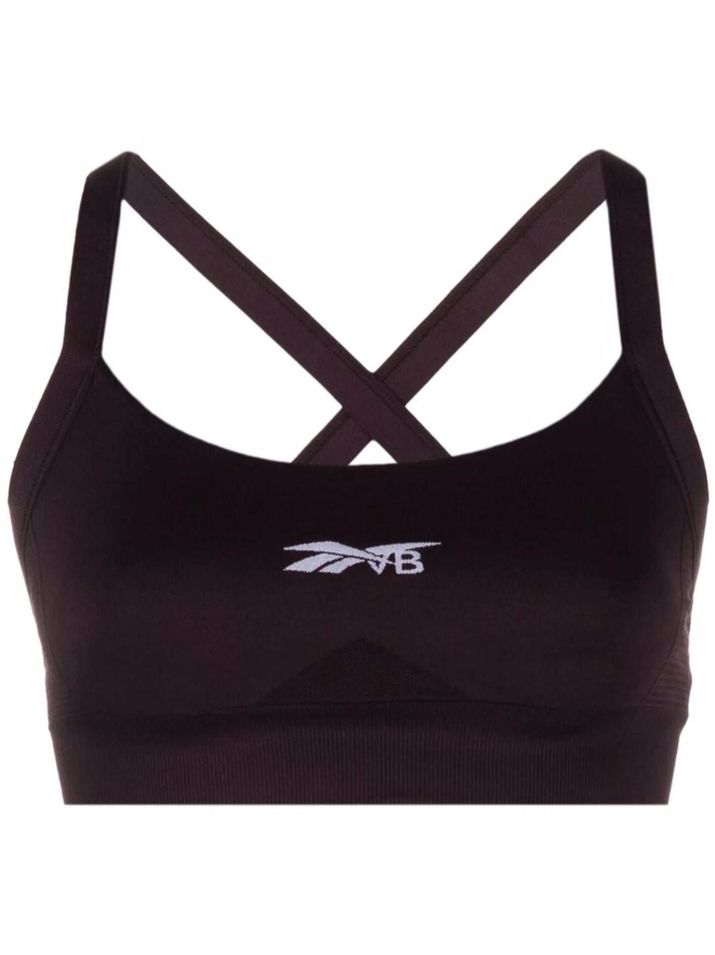 jacquard-logo sports bra