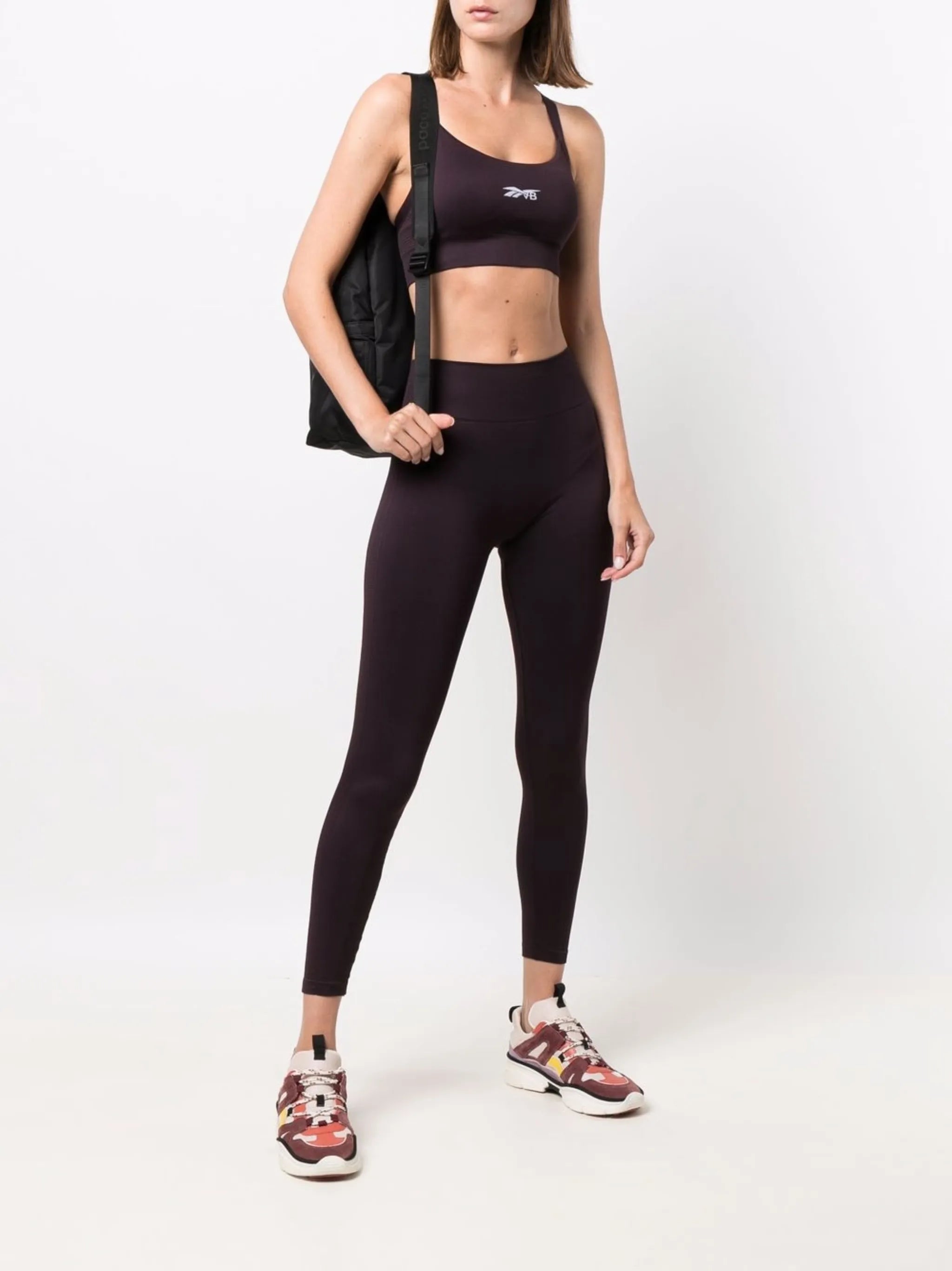 jacquard-logo sports bra