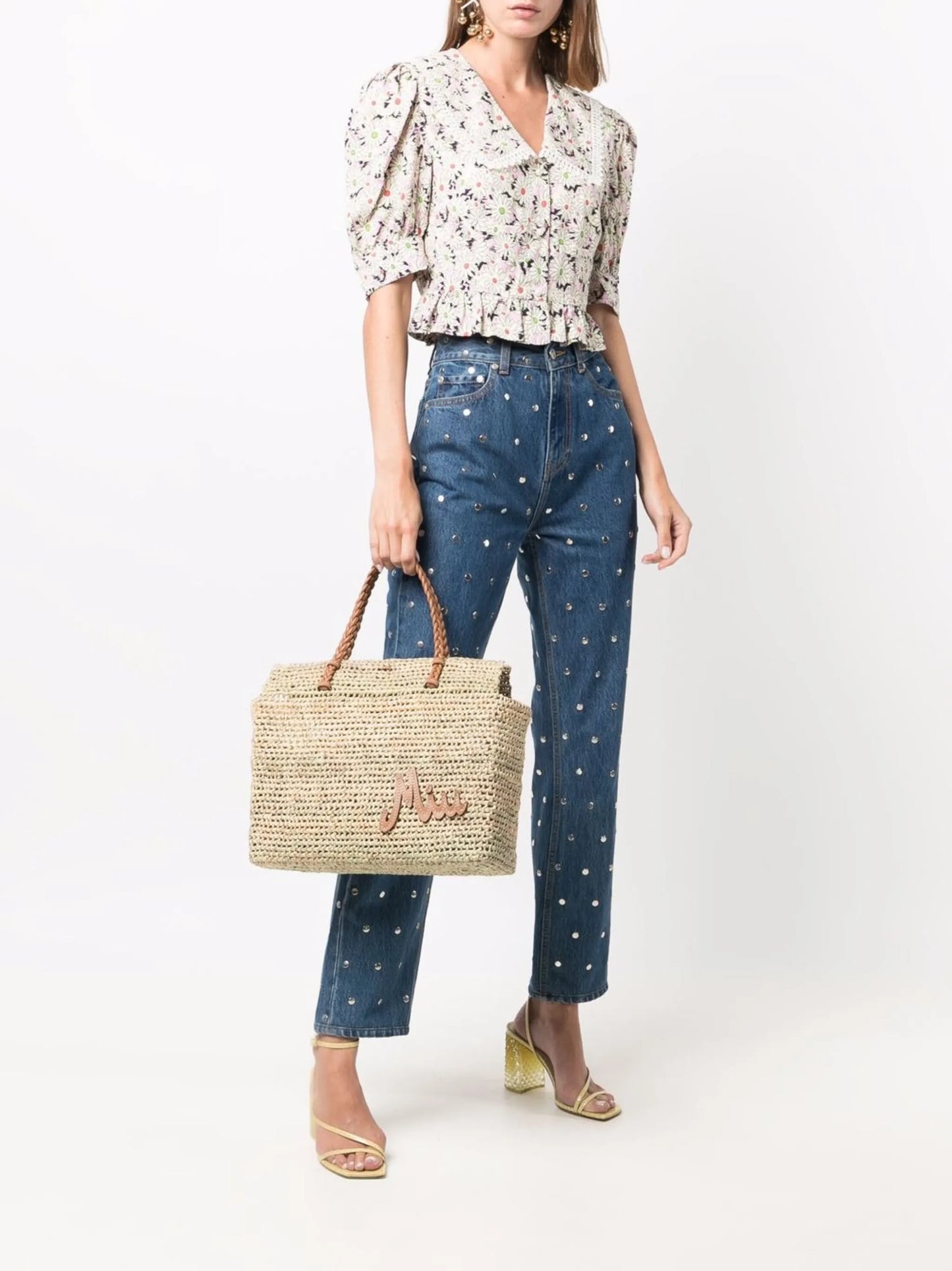 floral short-sleeve blouse