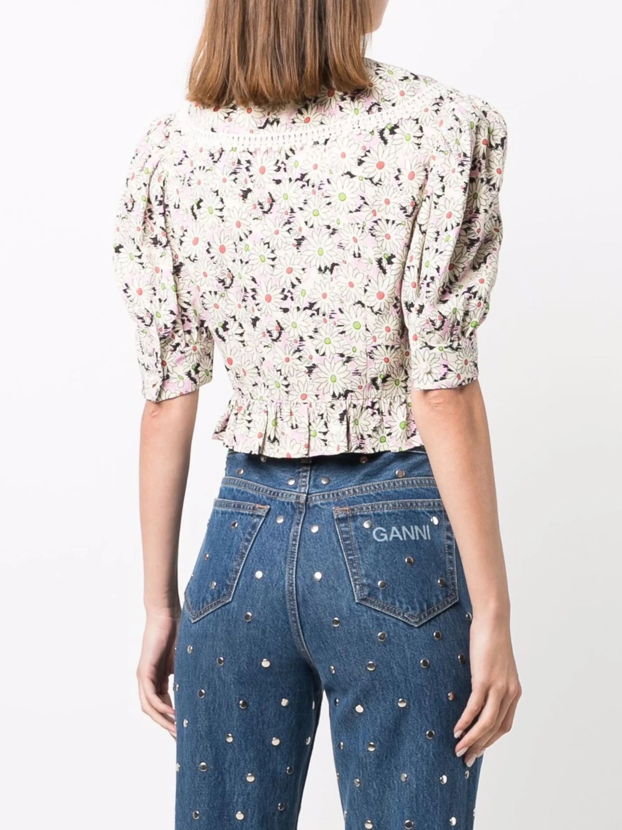 floral short-sleeve blouse