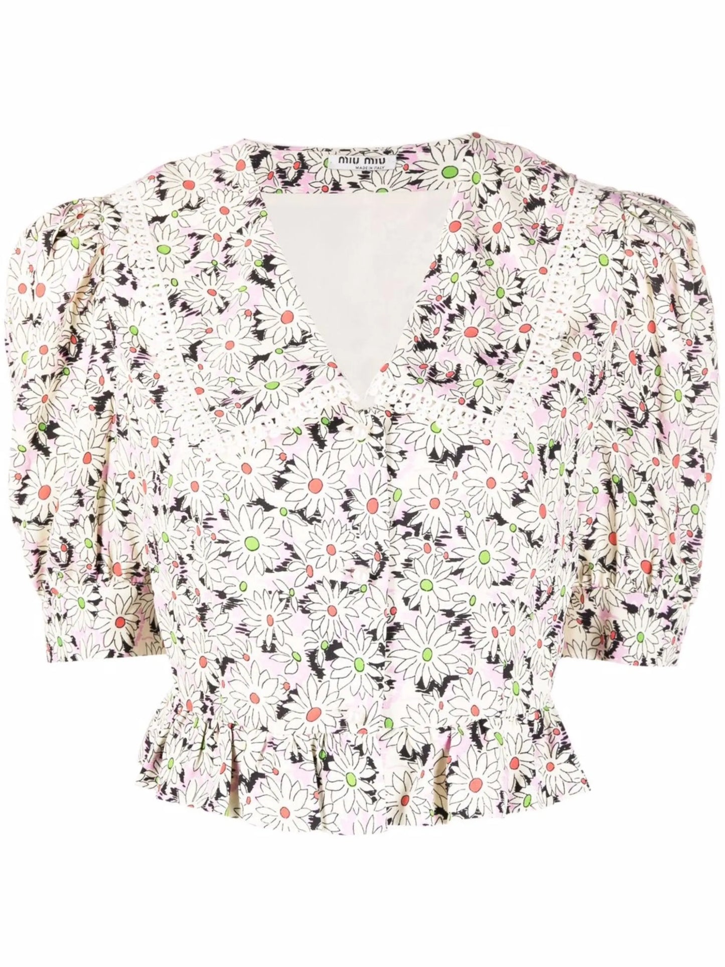 floral short-sleeve blouse