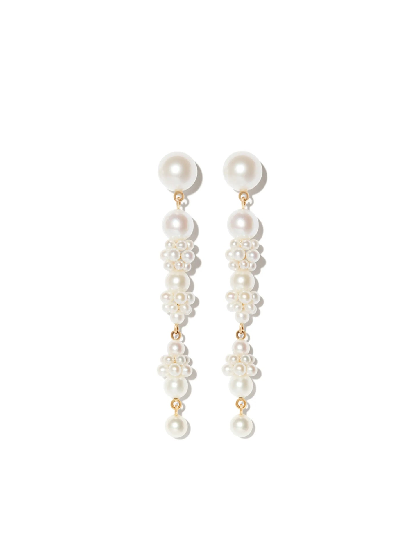 14K yellow gold Tulip pearl drop earrings
