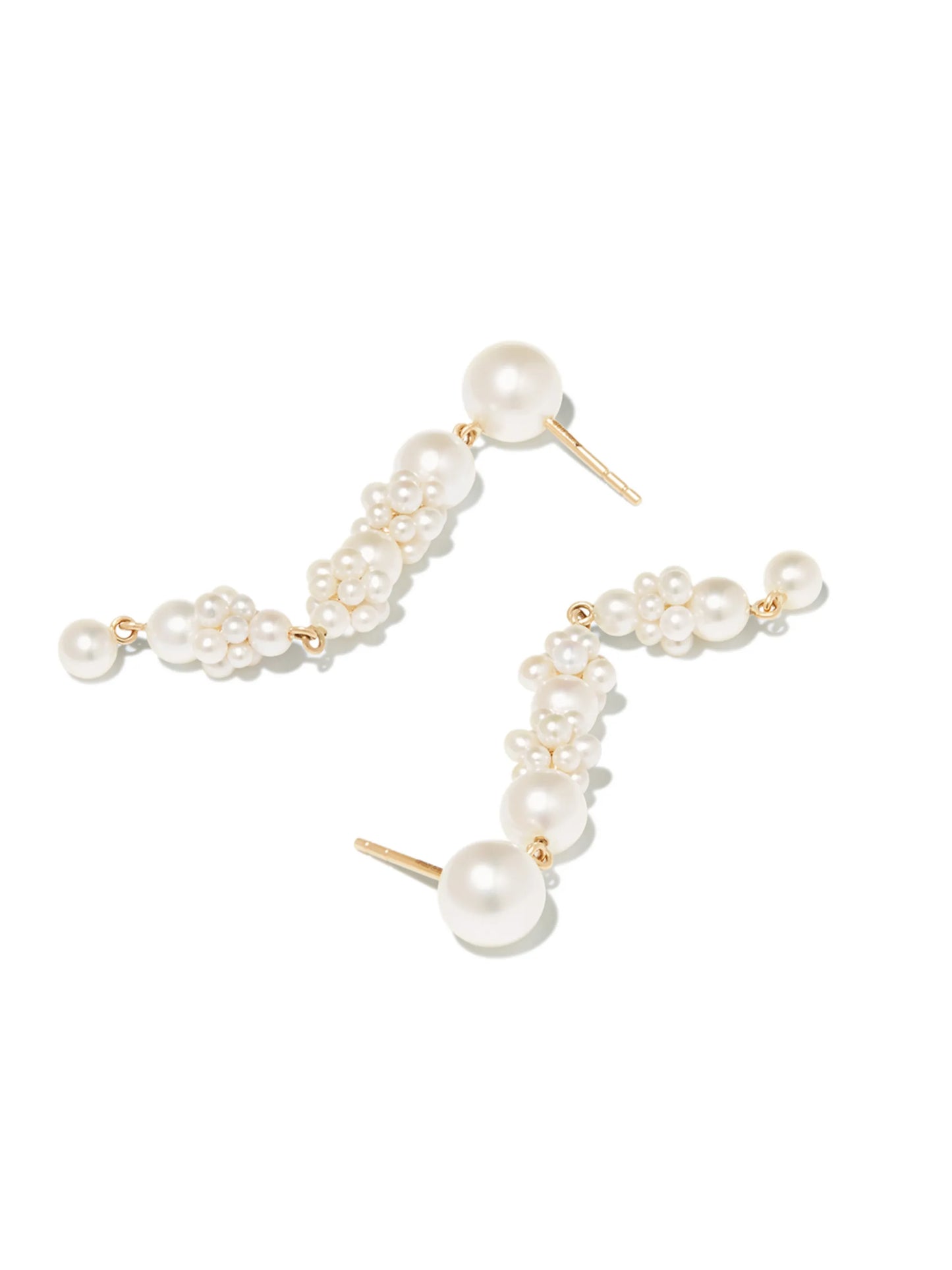 14K yellow gold Tulip pearl drop earrings