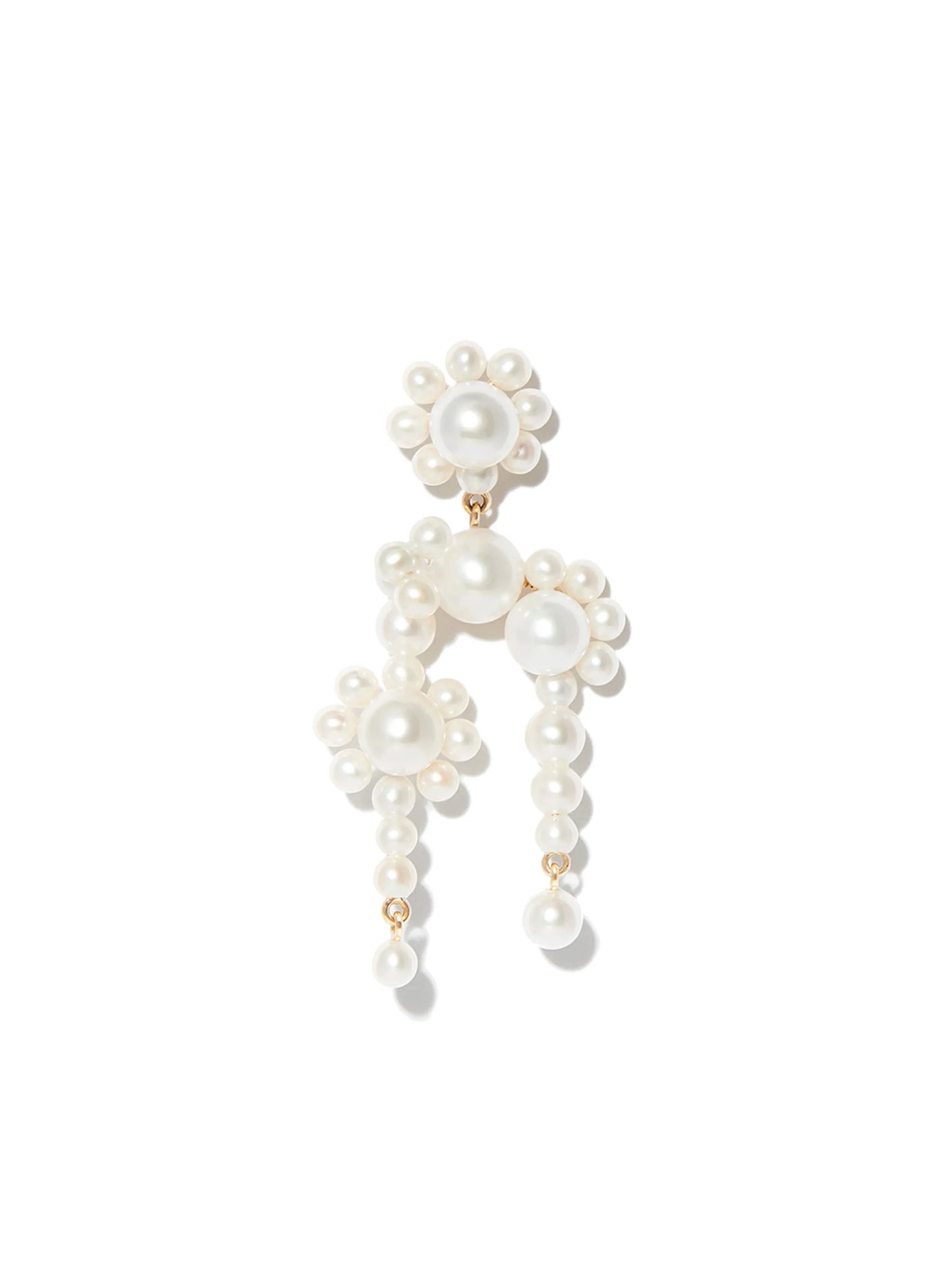 14kt yellow gold pearl chandelier earring