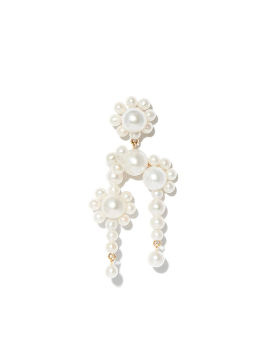 14kt yellow gold pearl chandelier earring