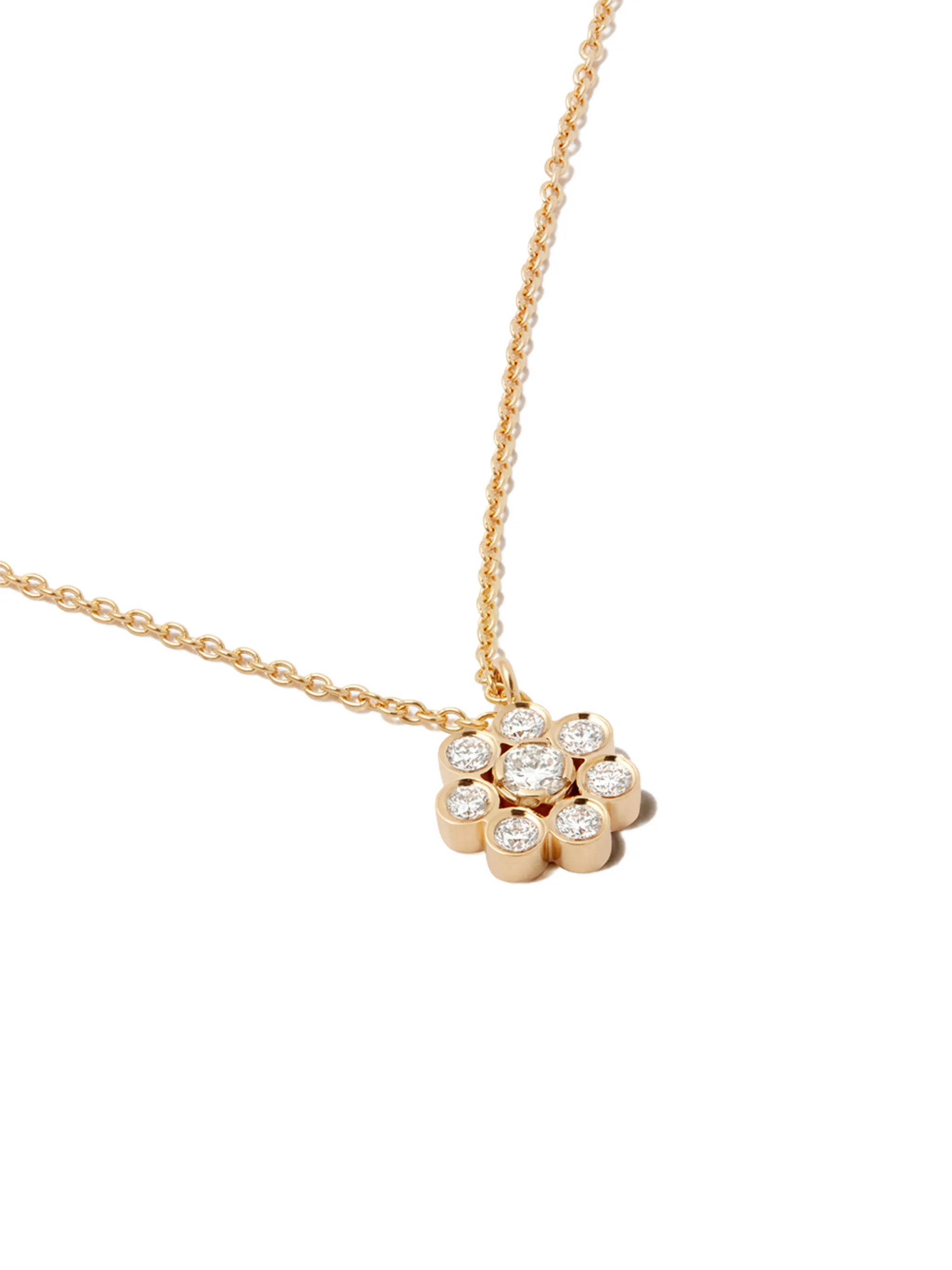 18kt yellow gold Bellis Simple diamond necklace