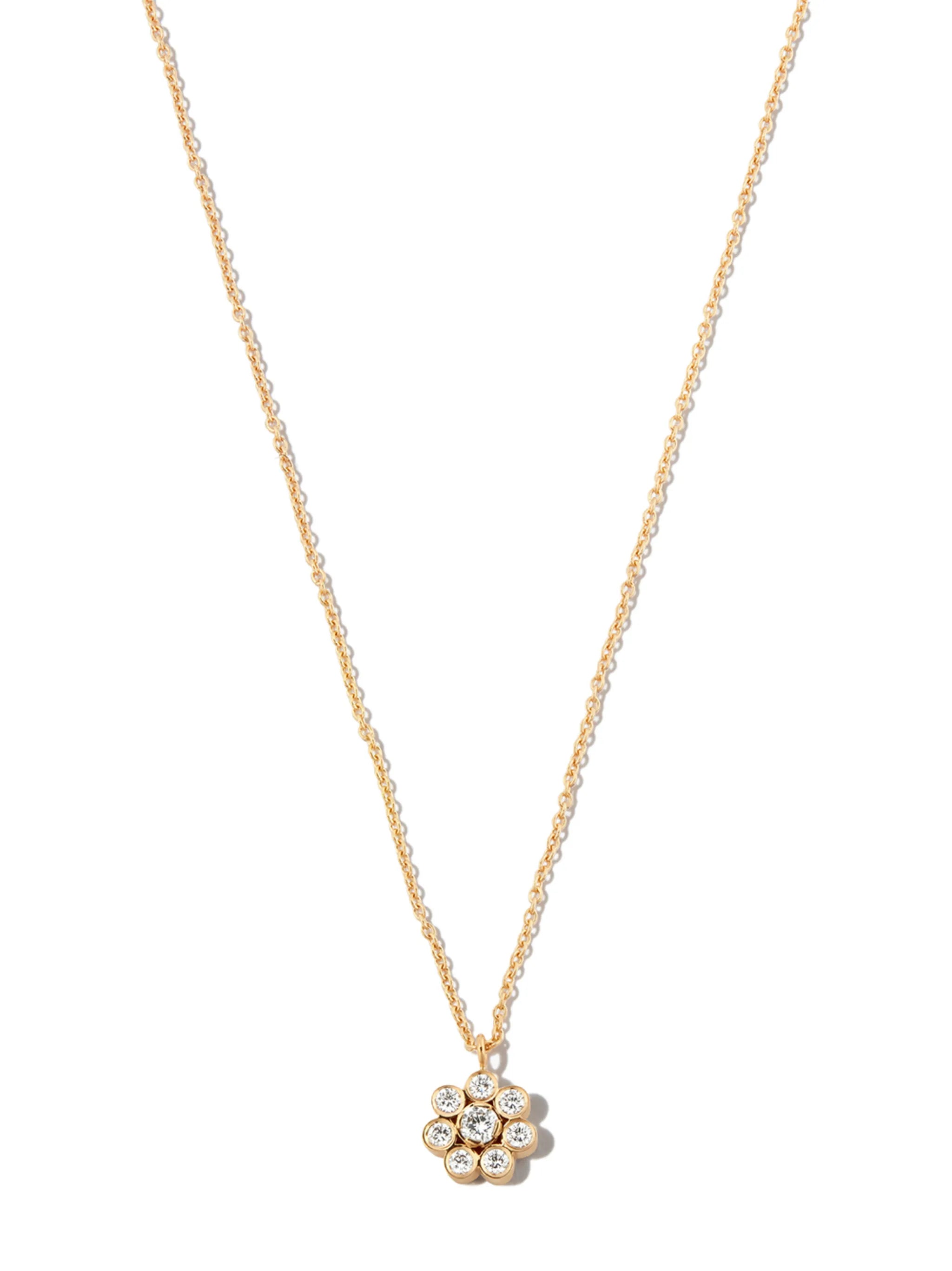 18kt yellow gold Bellis Simple diamond necklace