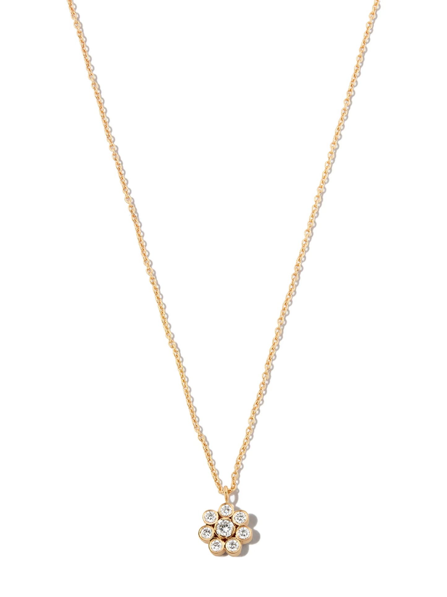 18kt yellow gold Bellis Simple diamond necklace