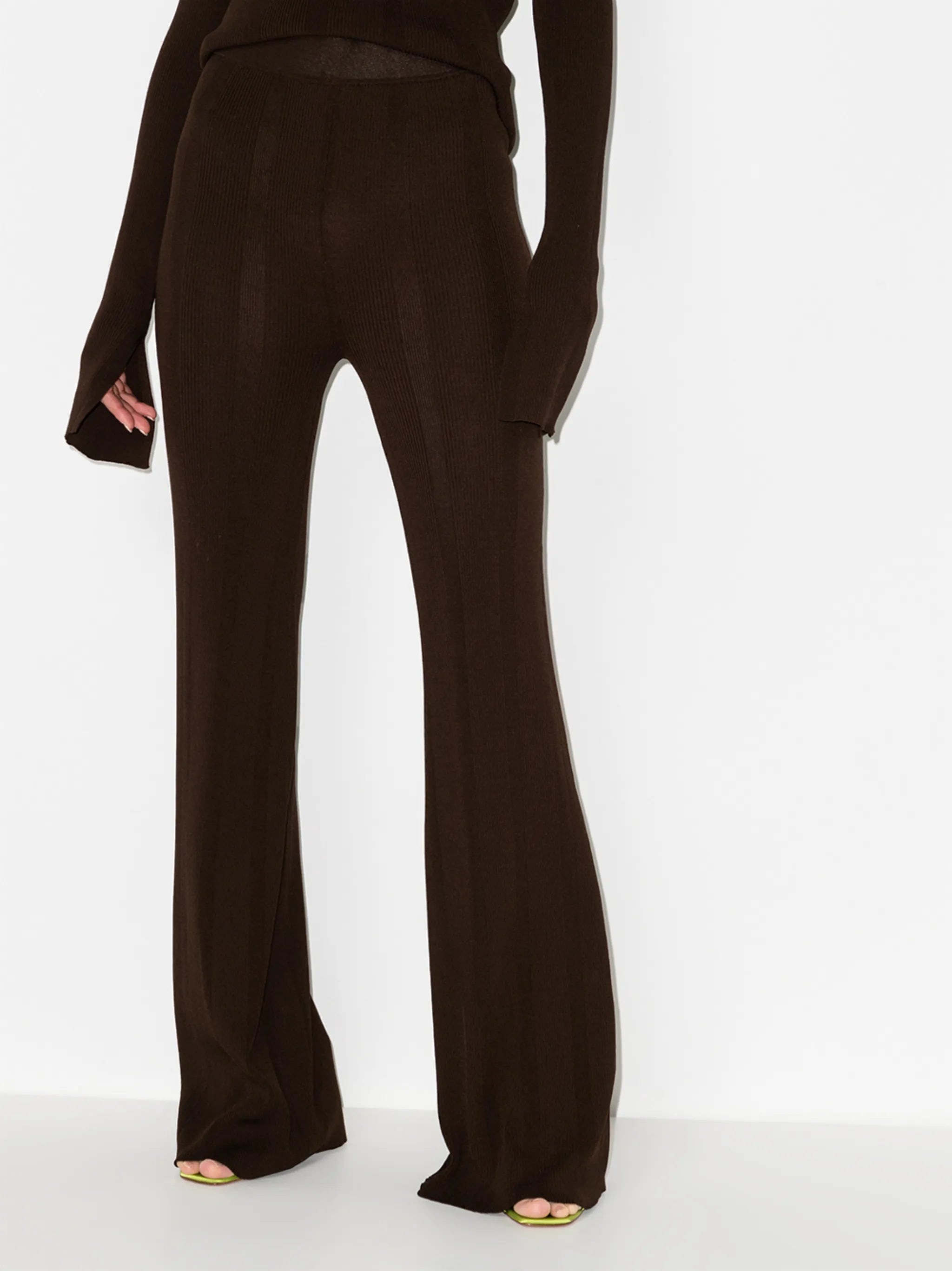 Solaima flared knitted trousers
