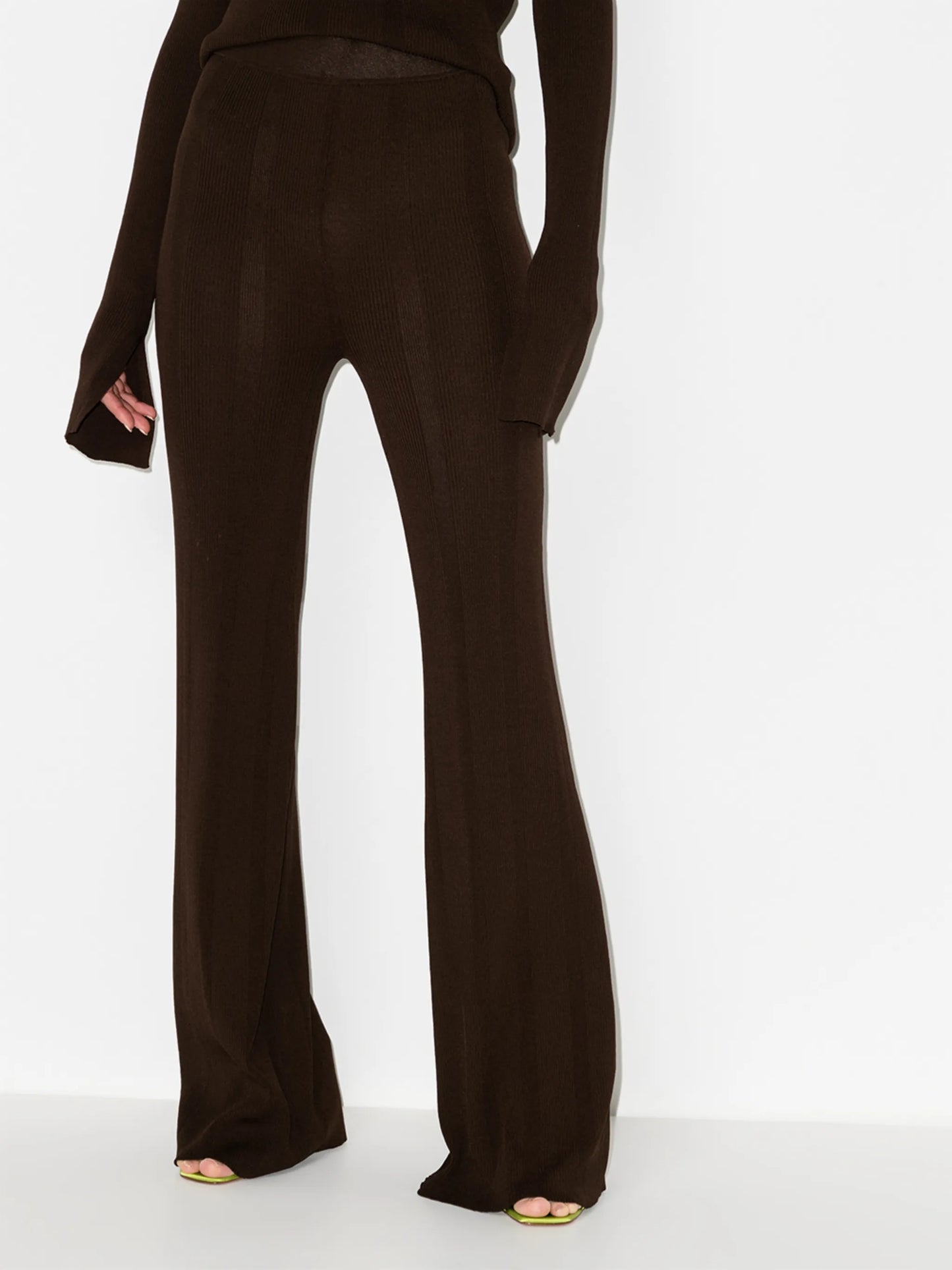Solaima flared knitted trousers