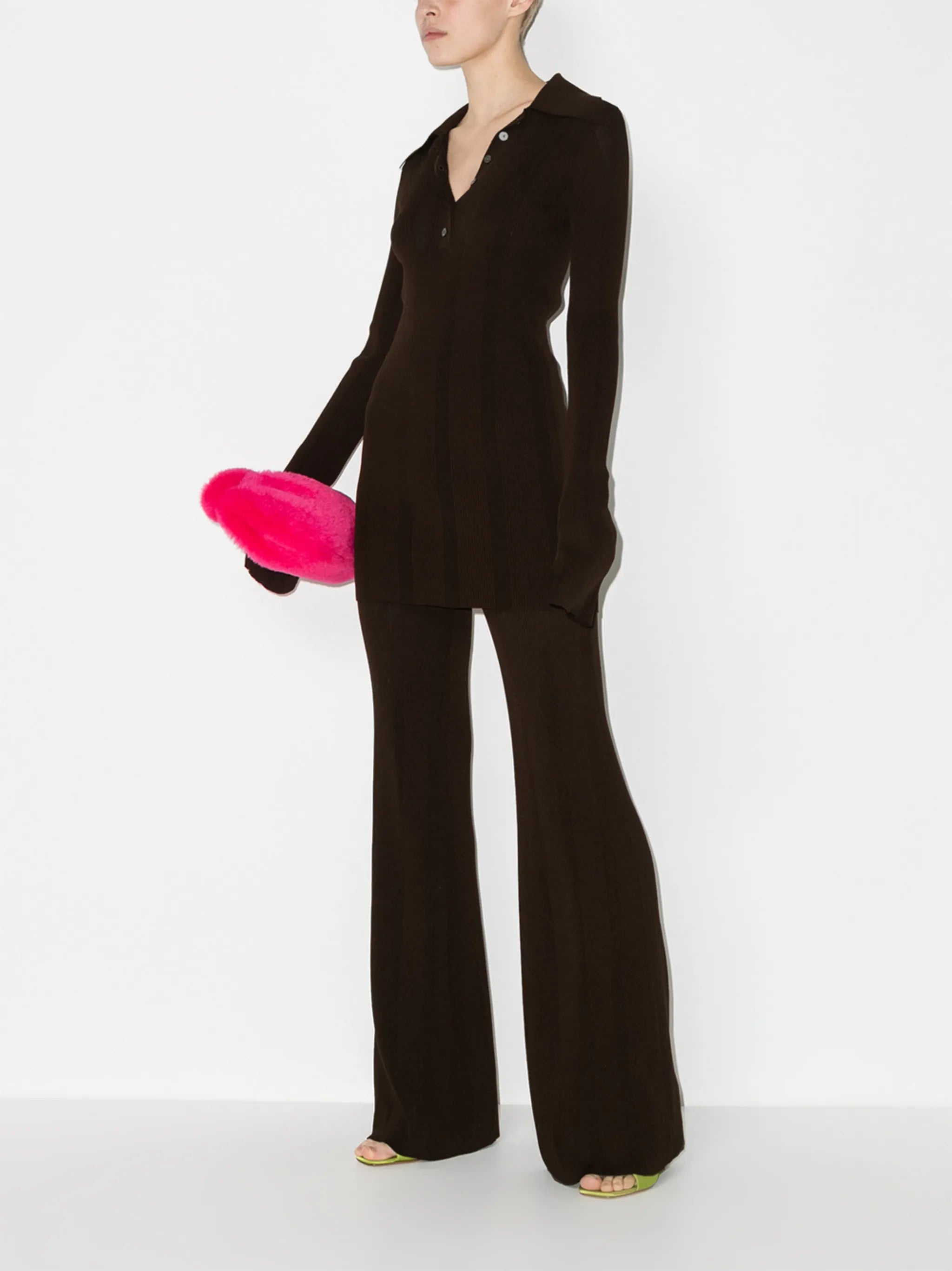 Solaima flared knitted trousers