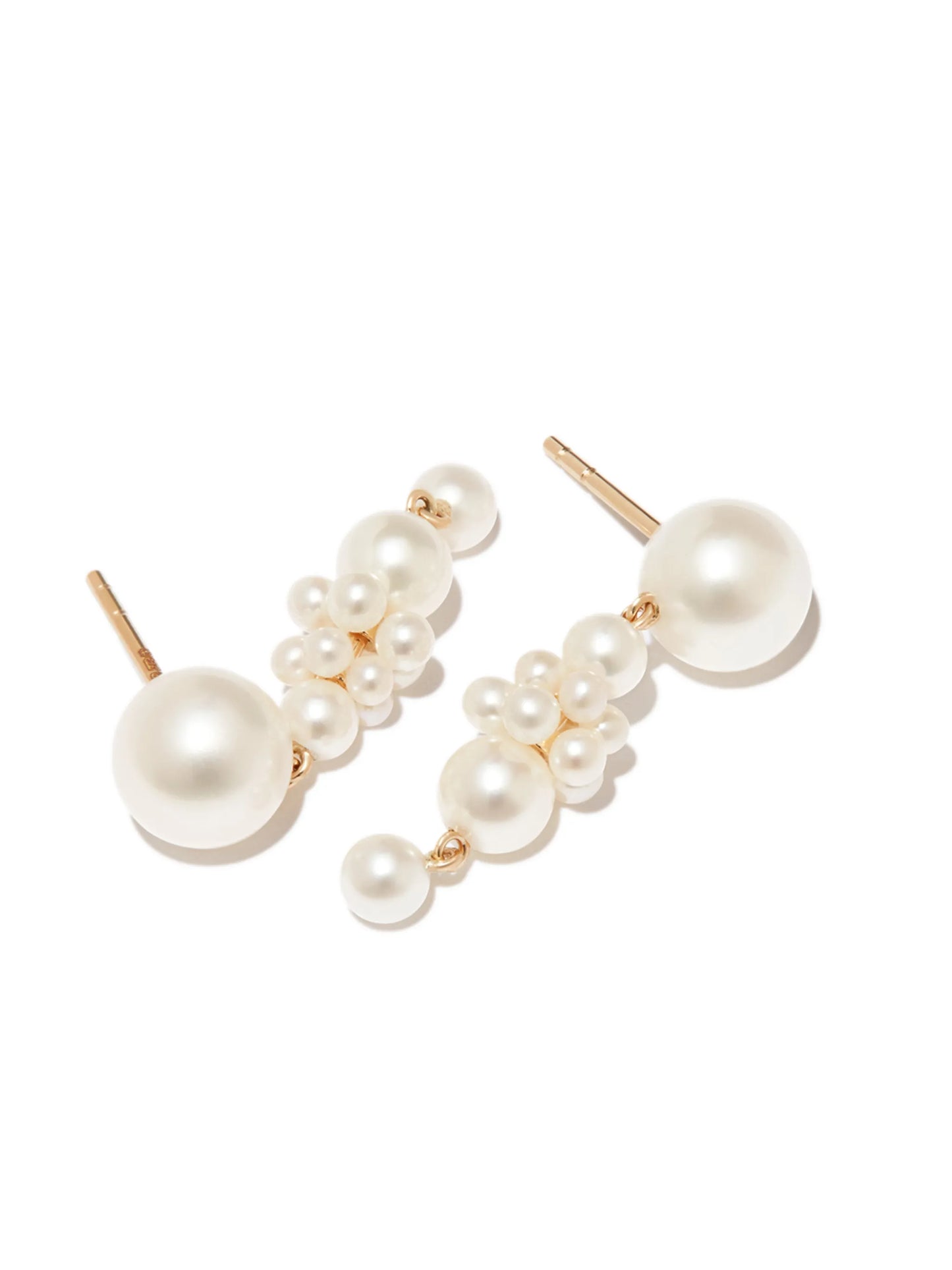 14kt yellow gold Petite Tulip pearl drop earrings