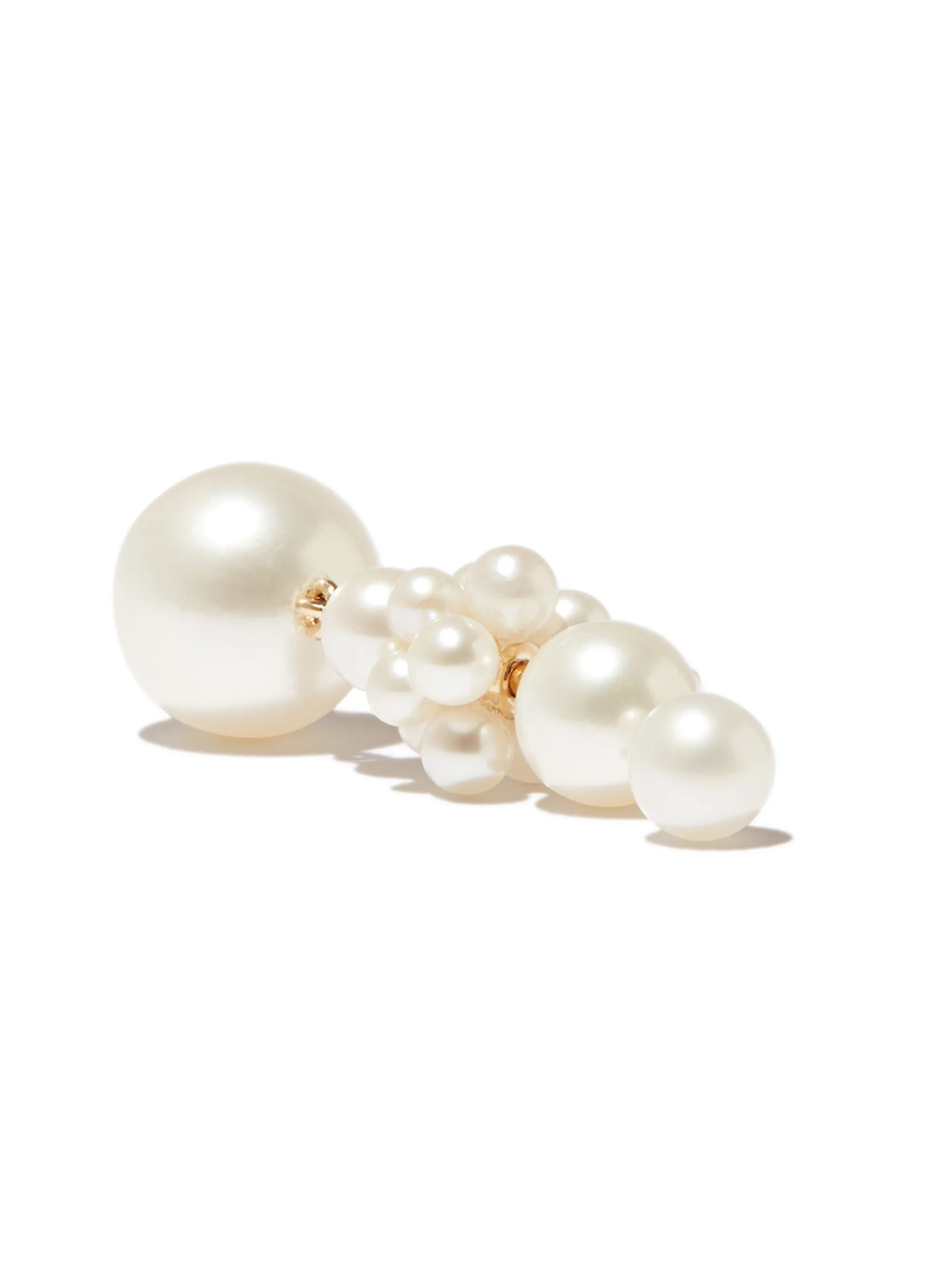 14kt yellow gold Petite Tulip pearl drop earrings