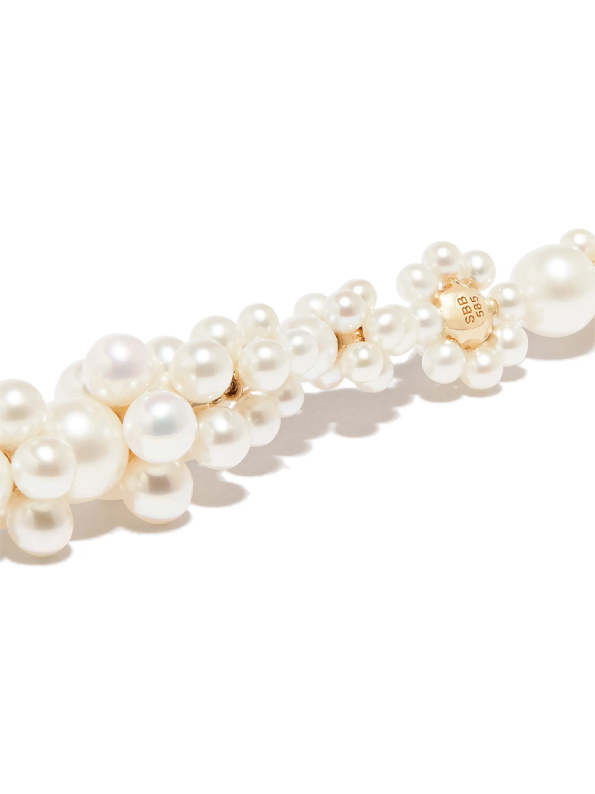 14K yellow gold Grand Bellis pearl drop earrings