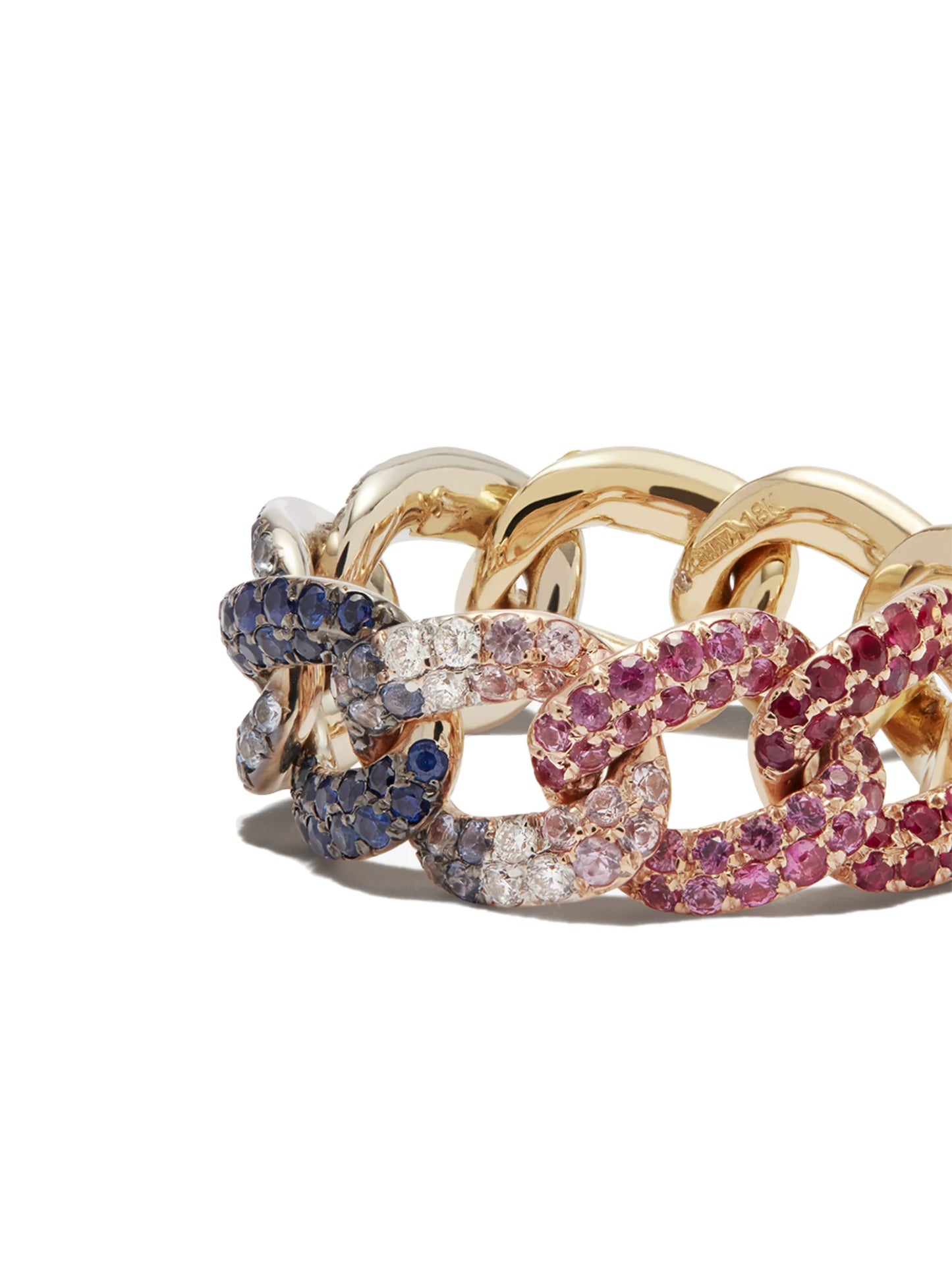 18kt yellow gold Links Essential sapphire and diamond ring