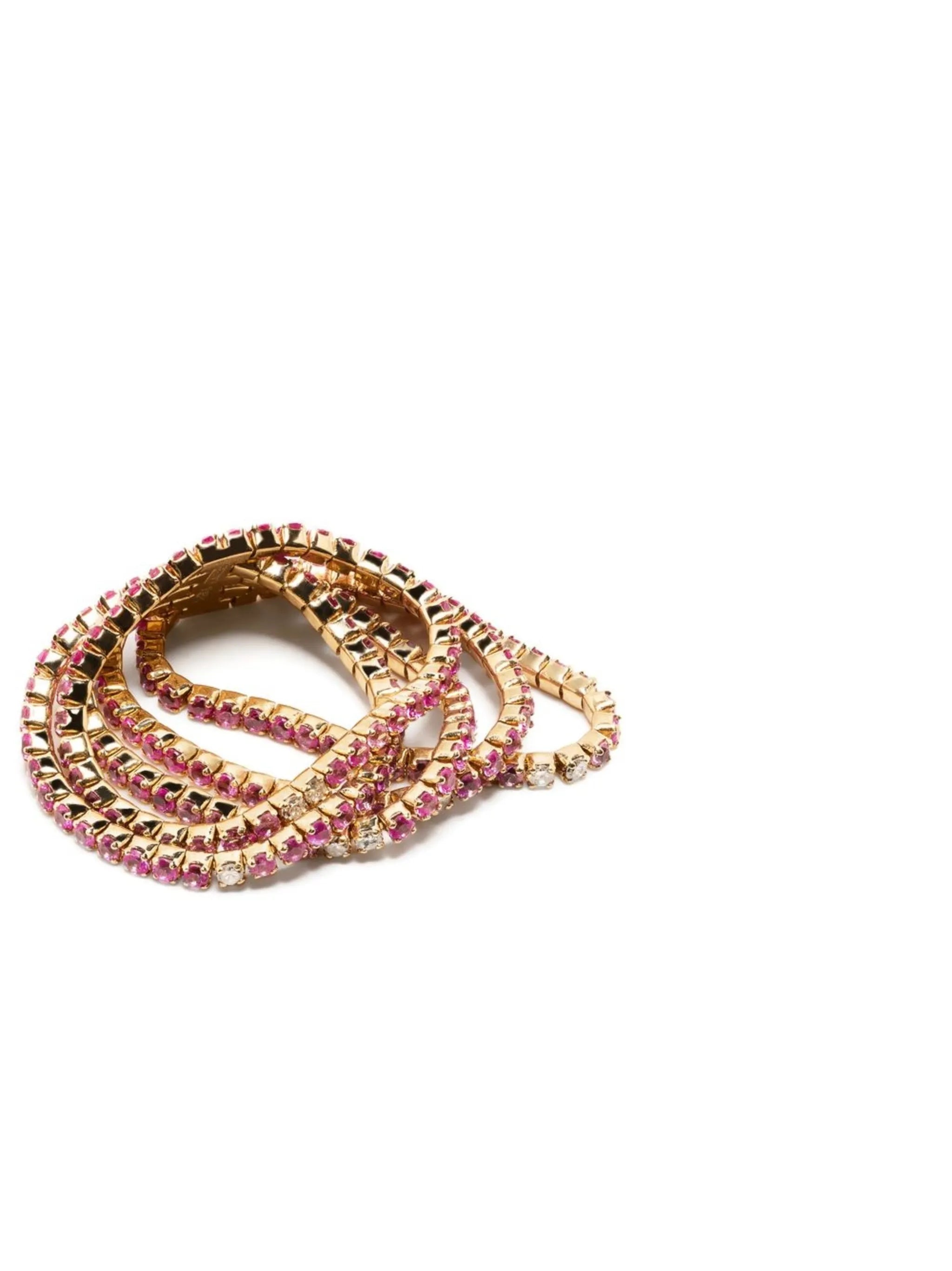 18K yellow gold 5 thread sapphire ring