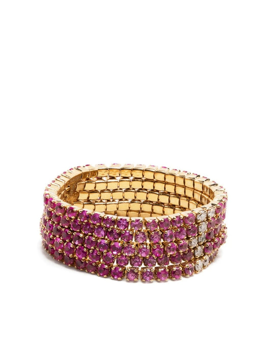 18K yellow gold 5 thread sapphire ring
