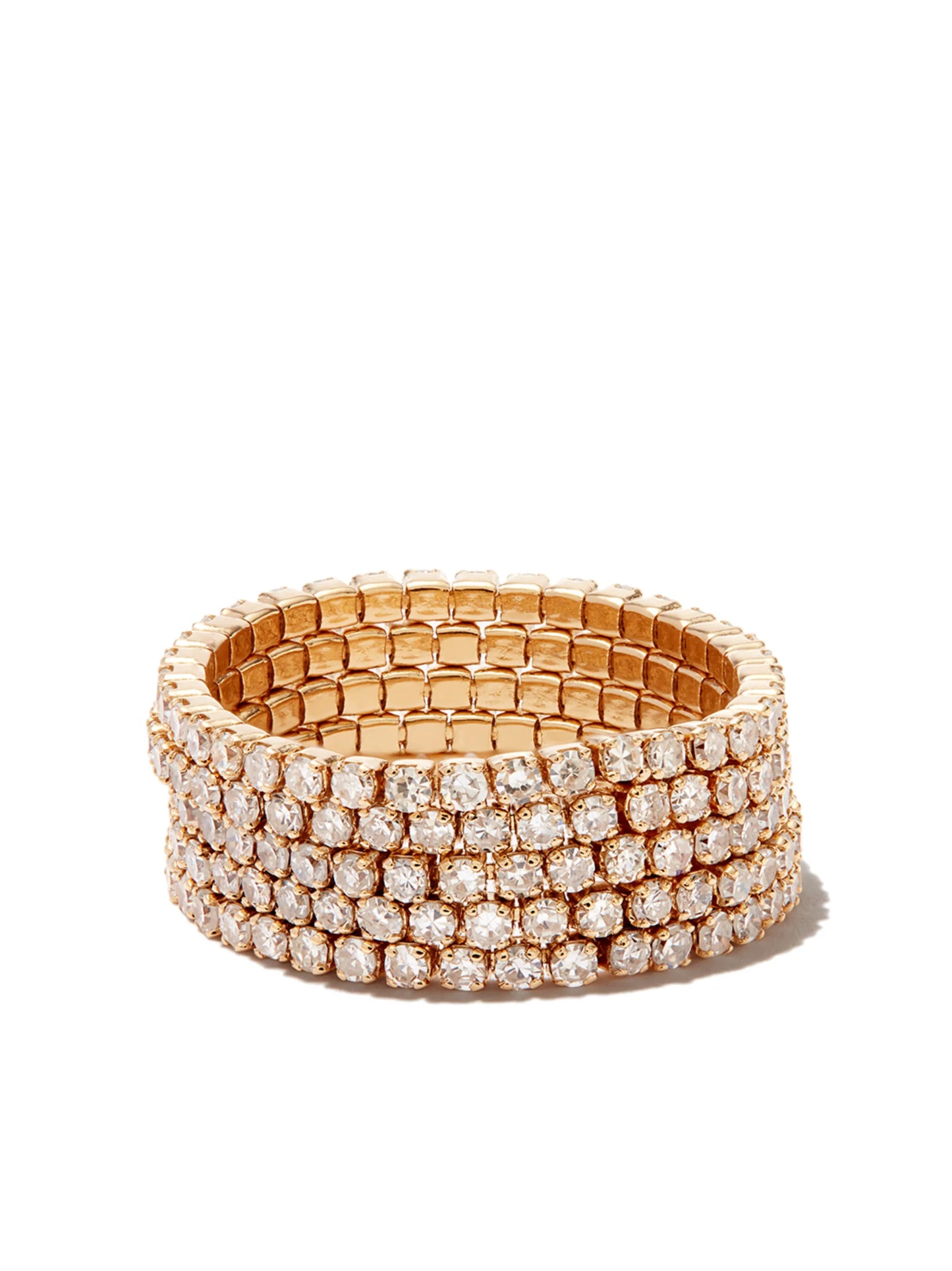 18kt yellow gold 5 Thread stack diamond ring